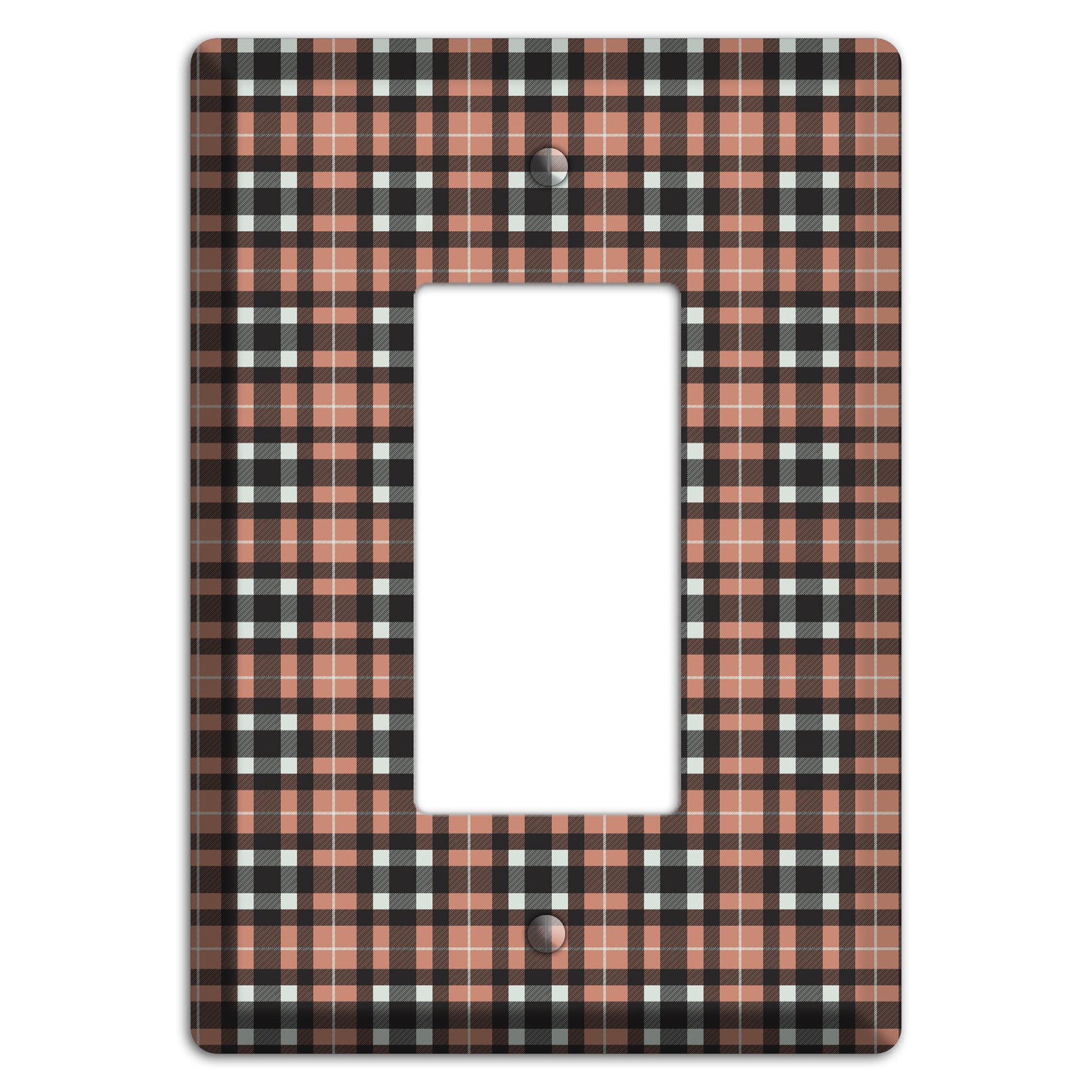 Light Brown Plaid Rocker Wallplate