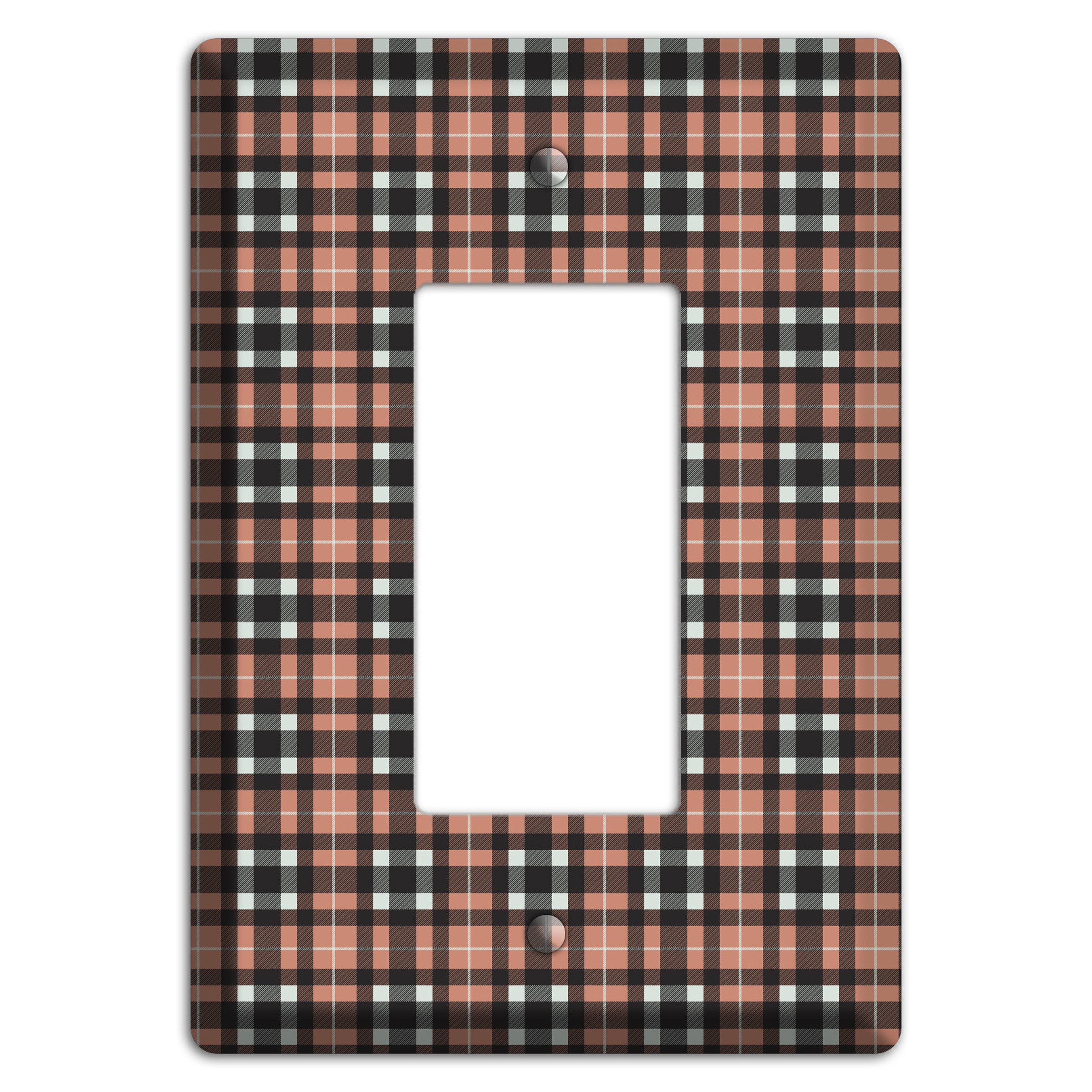 Light Brown Plaid Rocker Wallplate