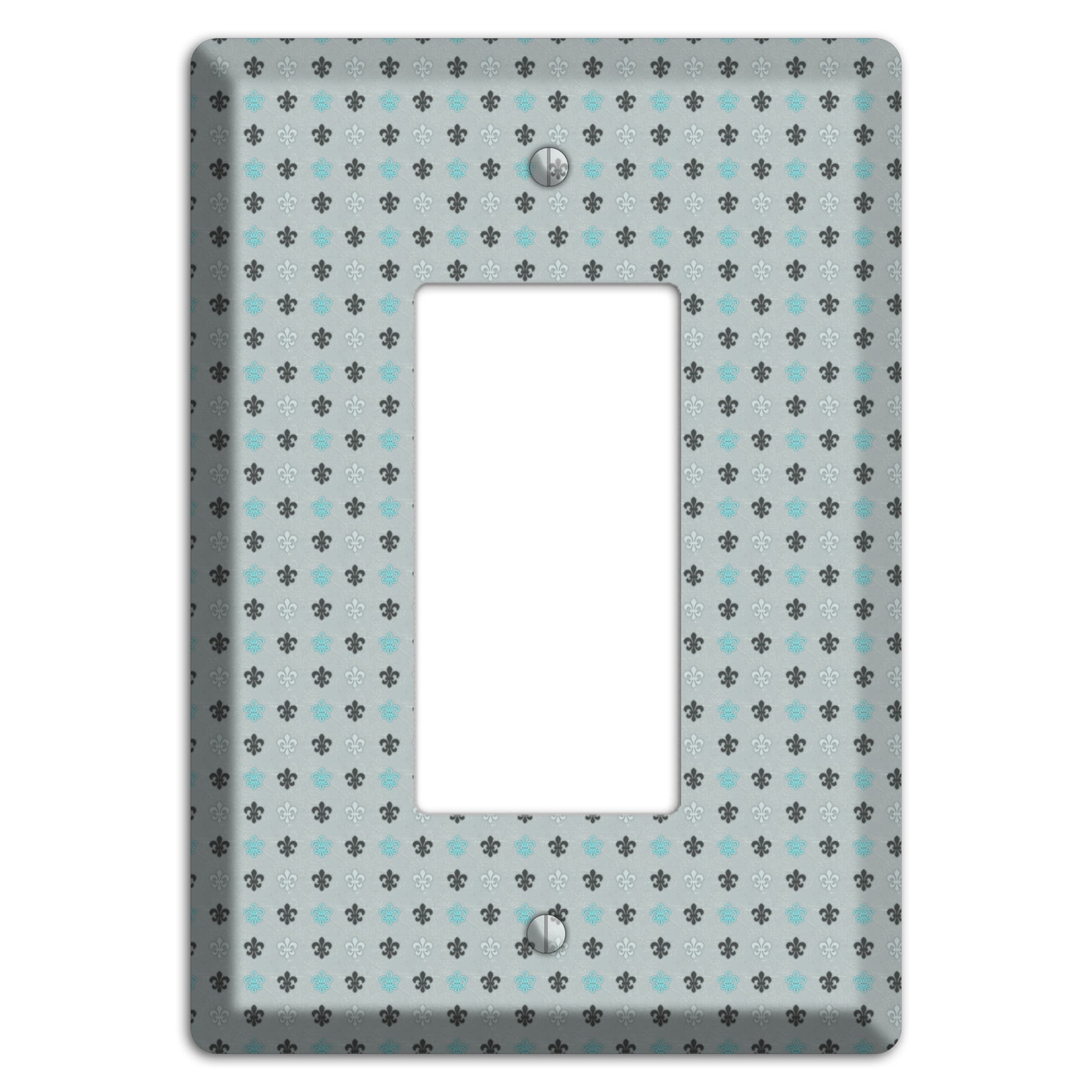 Dusty Blue with Fleur de Lis Rocker Wallplate