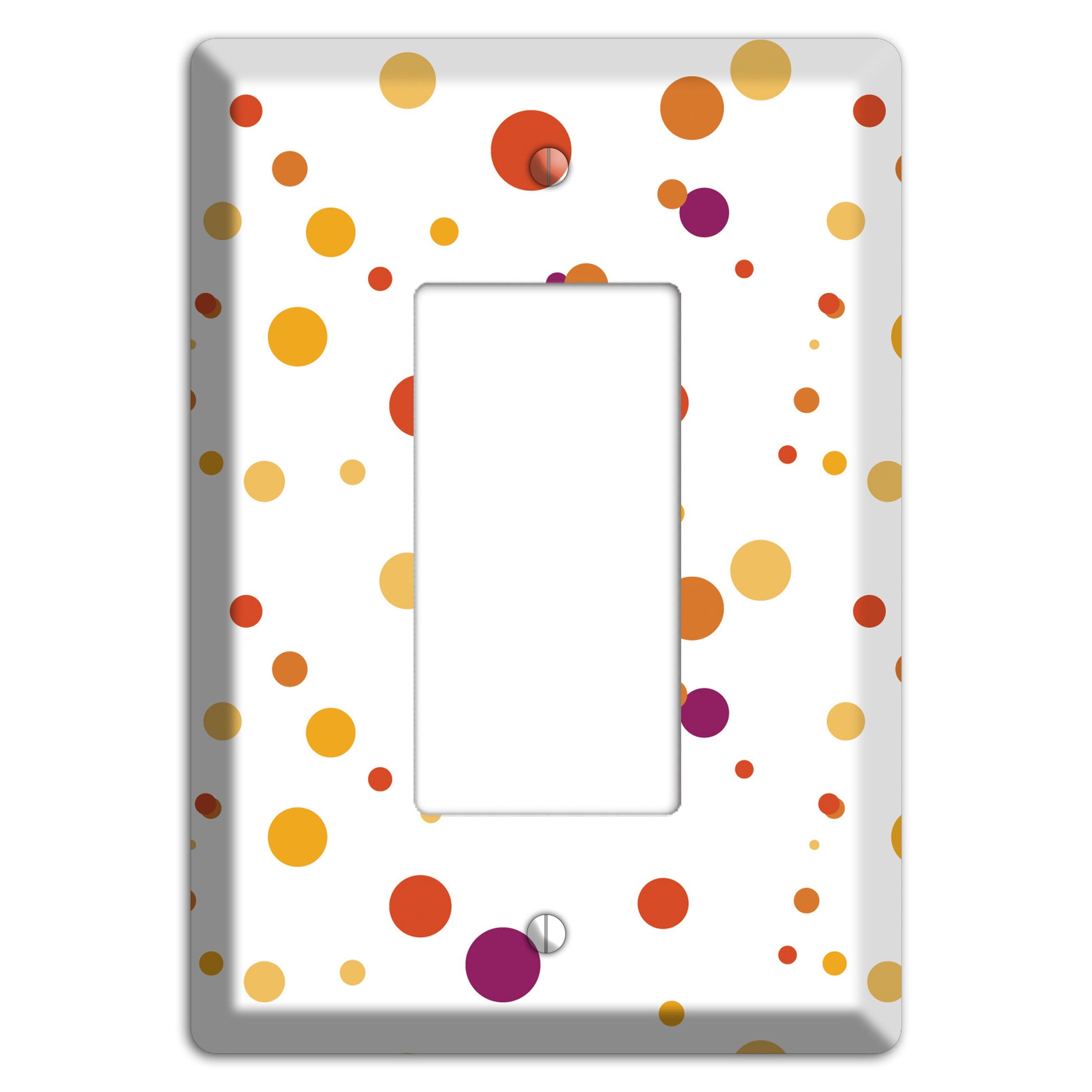 White with Multi Red and Umber Small Dots Rocker Wallplate