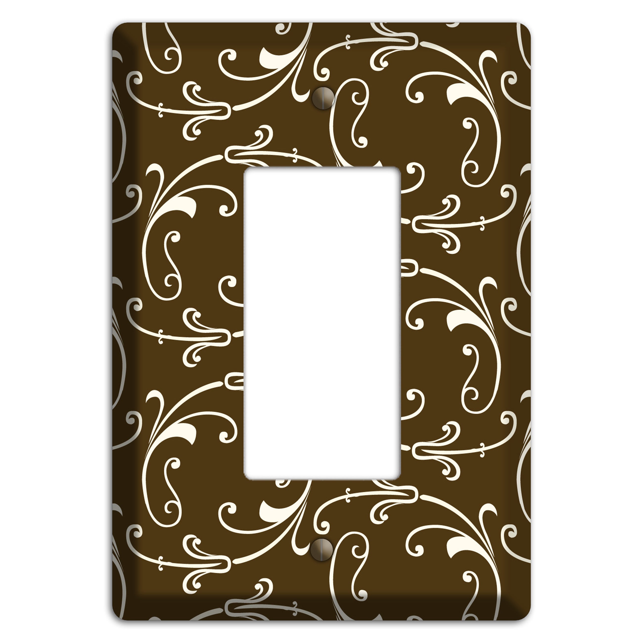Brown Victorian Sprig Rocker Wallplate