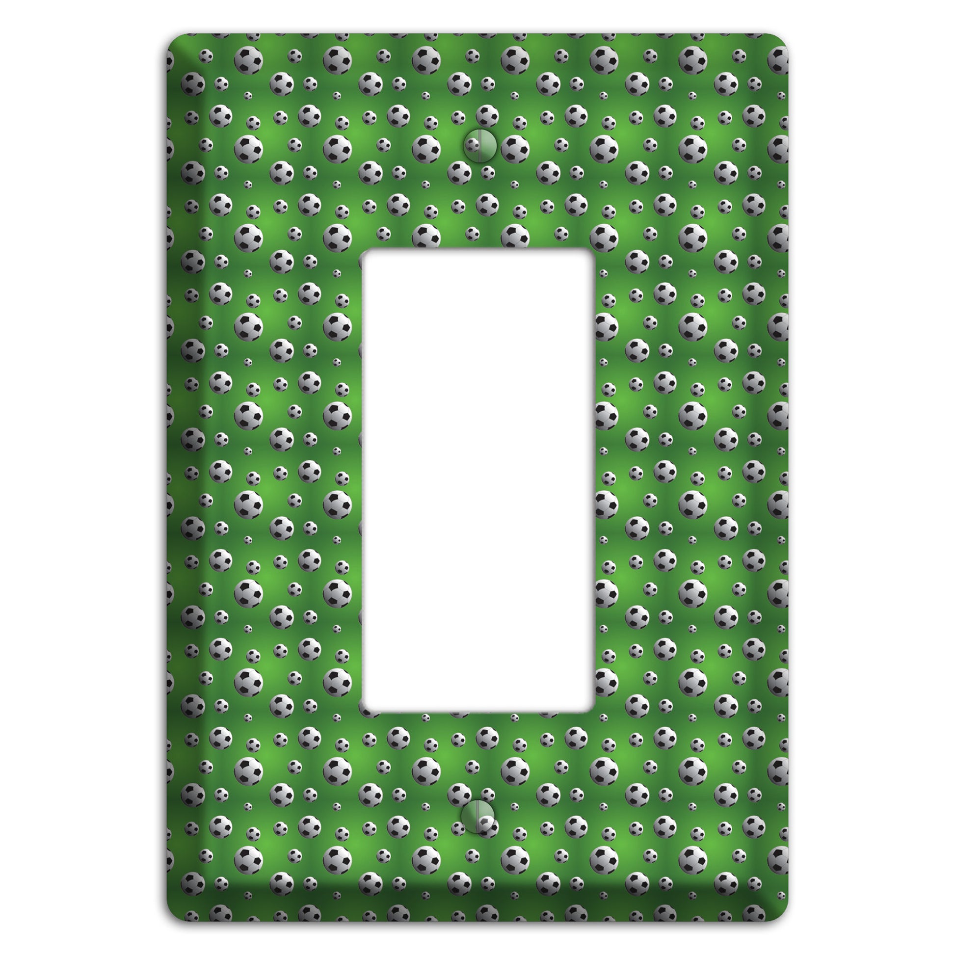 Green with Soccer Balls Rocker Wallplate