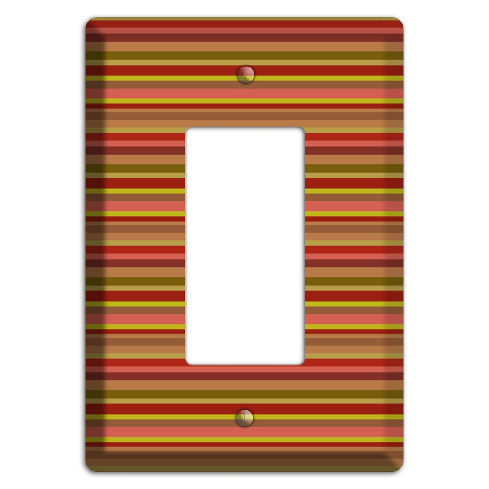 Multi Red Horizontal Stripes Rocker Wallplate