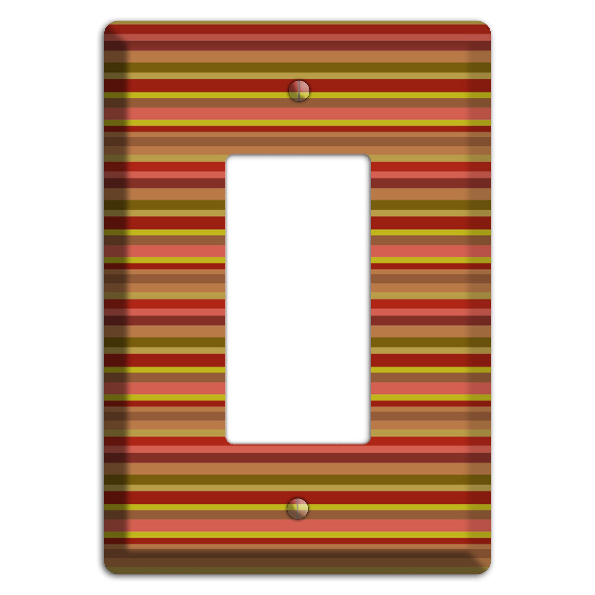 Multi Red Horizontal Stripes Rocker Wallplate