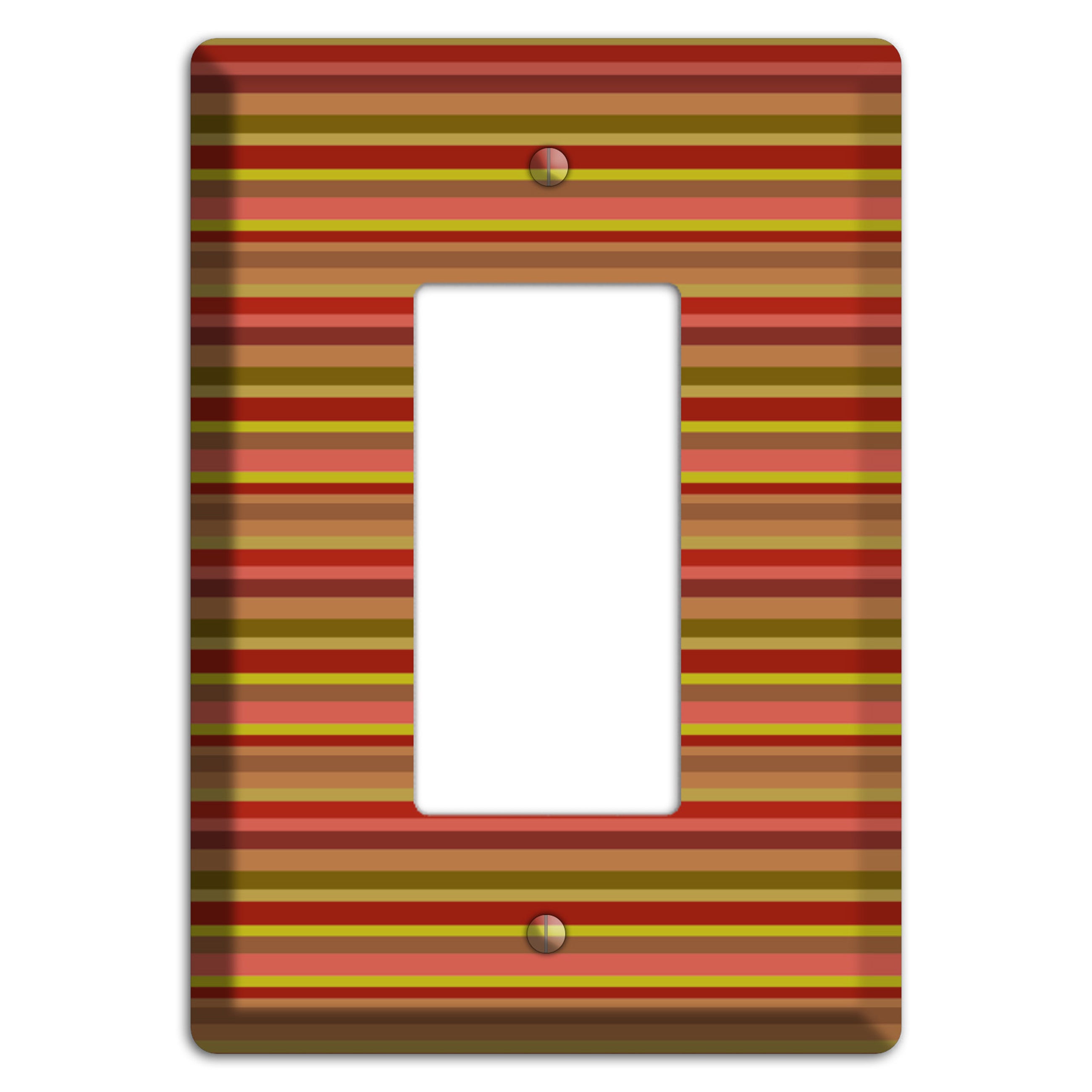 Multi Red Horizontal Stripes Rocker Wallplate