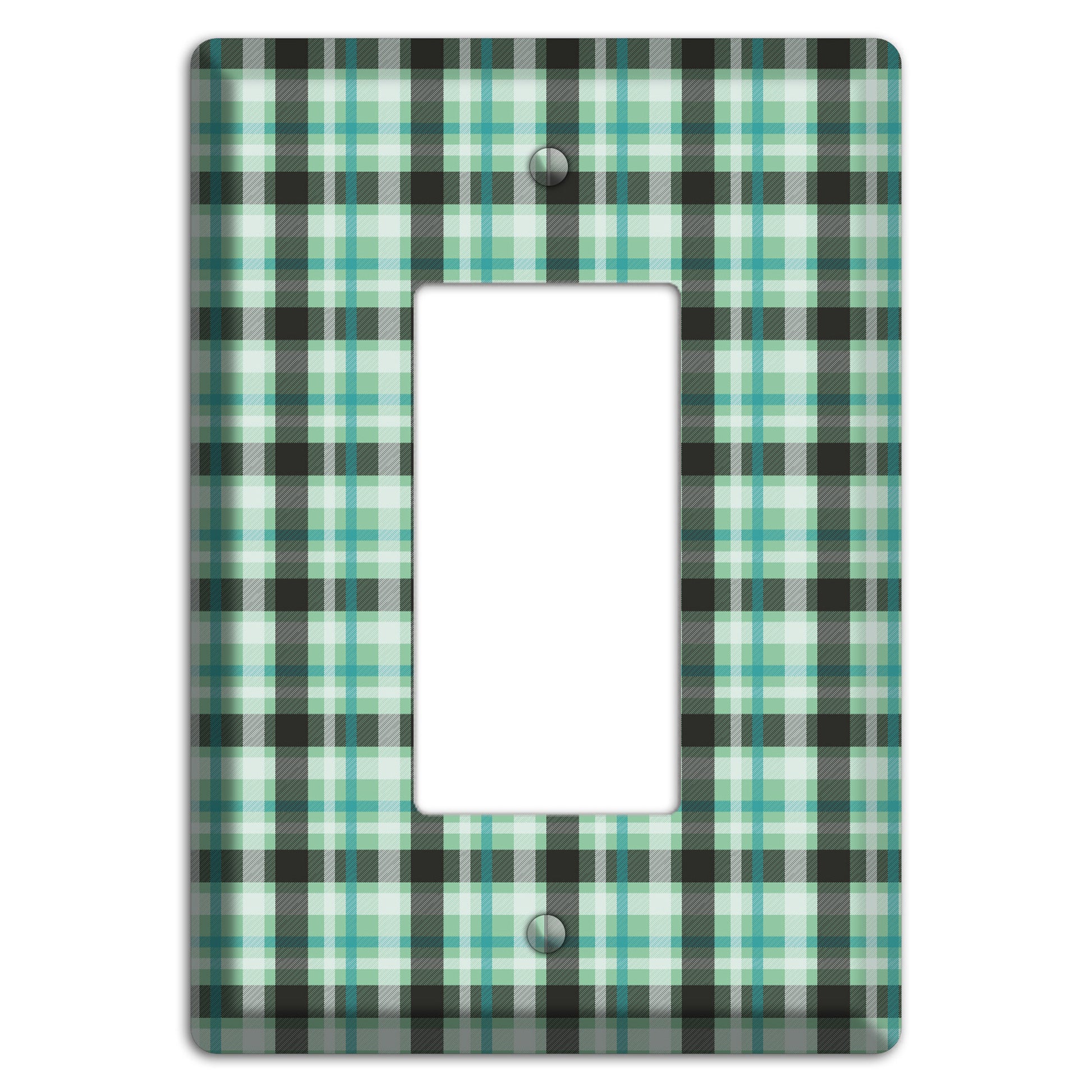 Multi Green Plaid Rocker Wallplate