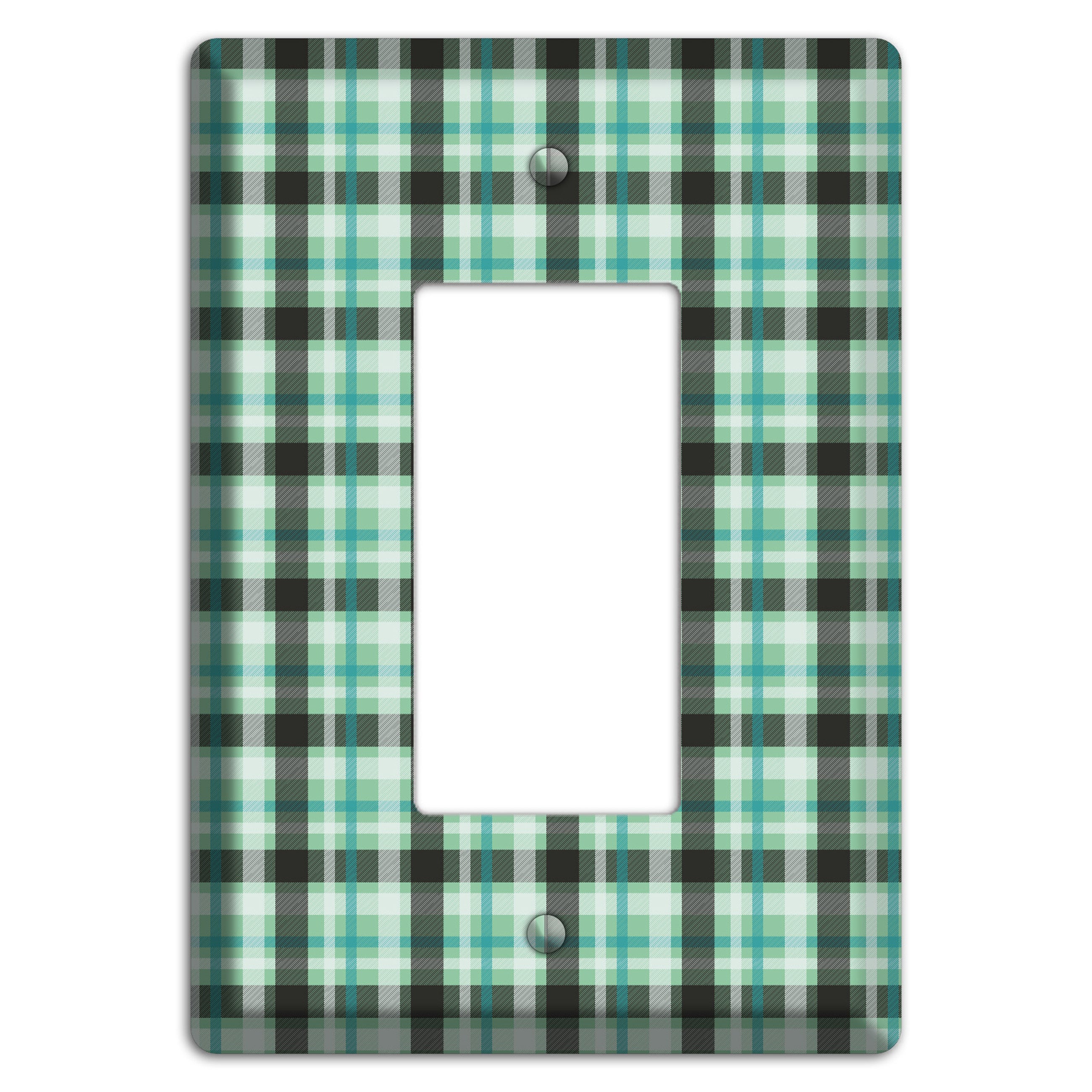 Multi Green Plaid Rocker Wallplate