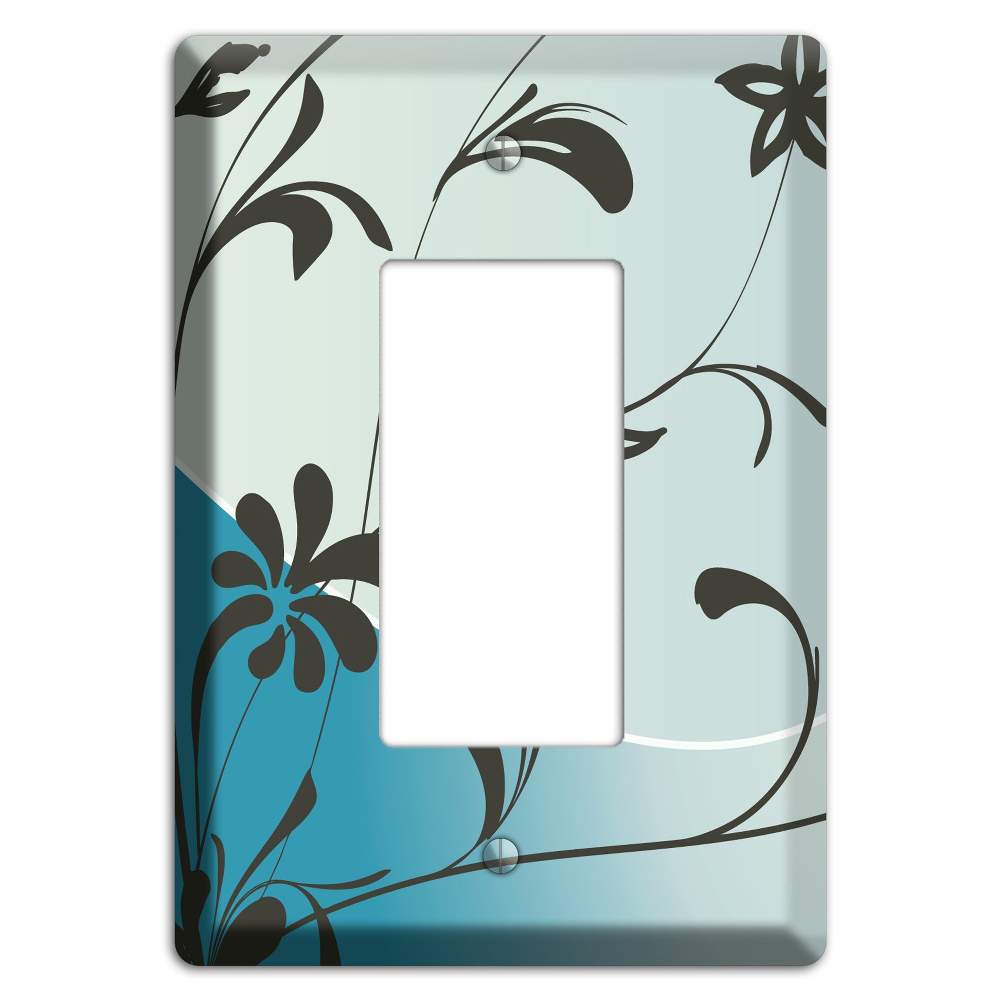 Blue-grey Flowers Rocker Wallplate