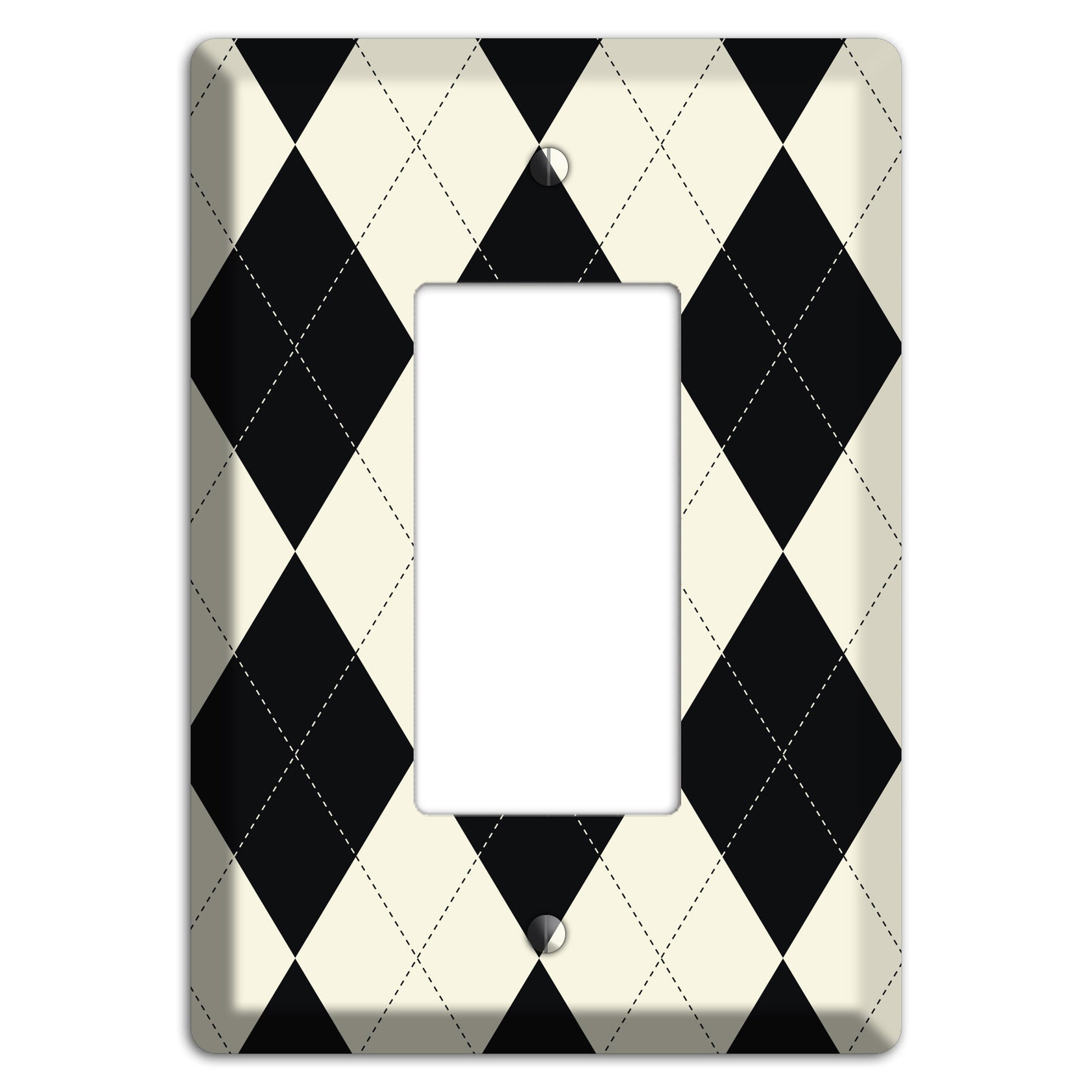 Black and Tan Argyle Rocker Wallplate