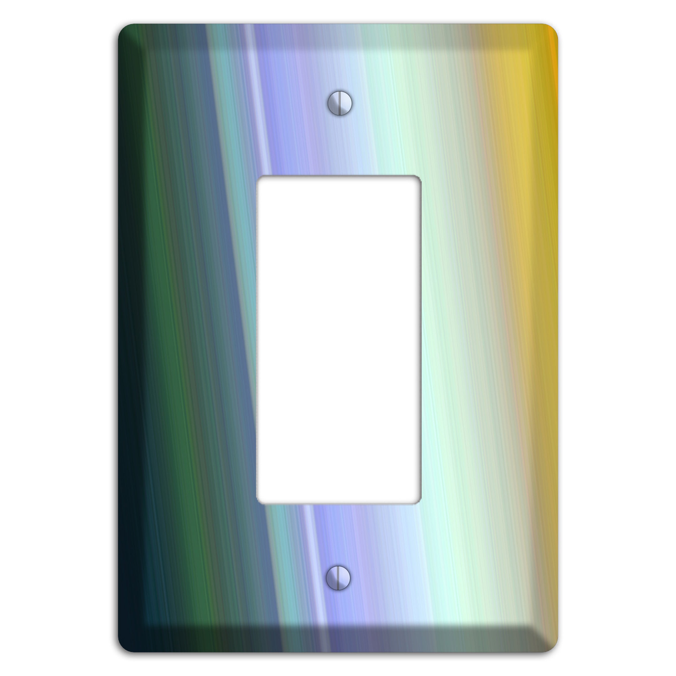 Green Teal Lavender Yellow Ray of Light Rocker Wallplate
