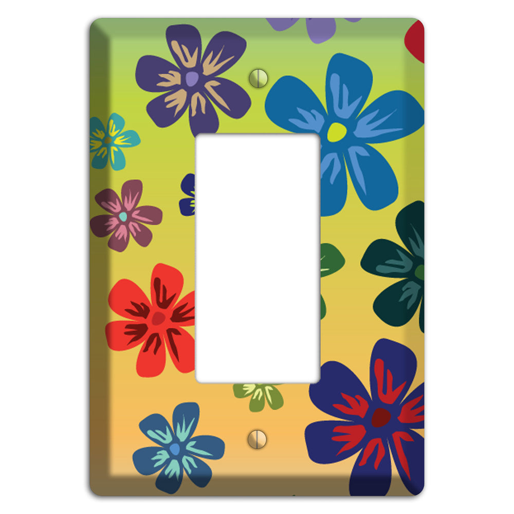 Black Flowers Rocker Wallplate