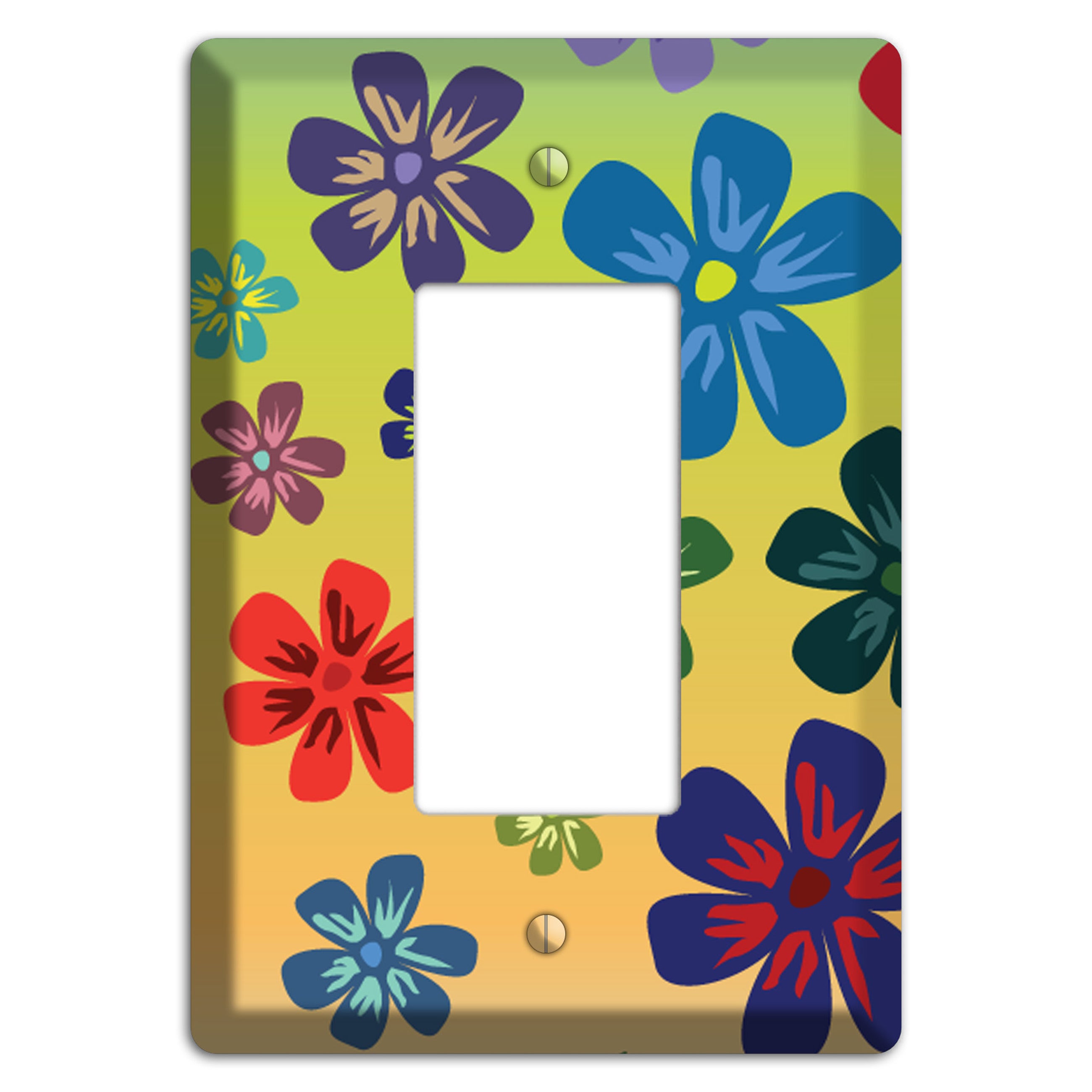 Black Flowers Rocker Wallplate