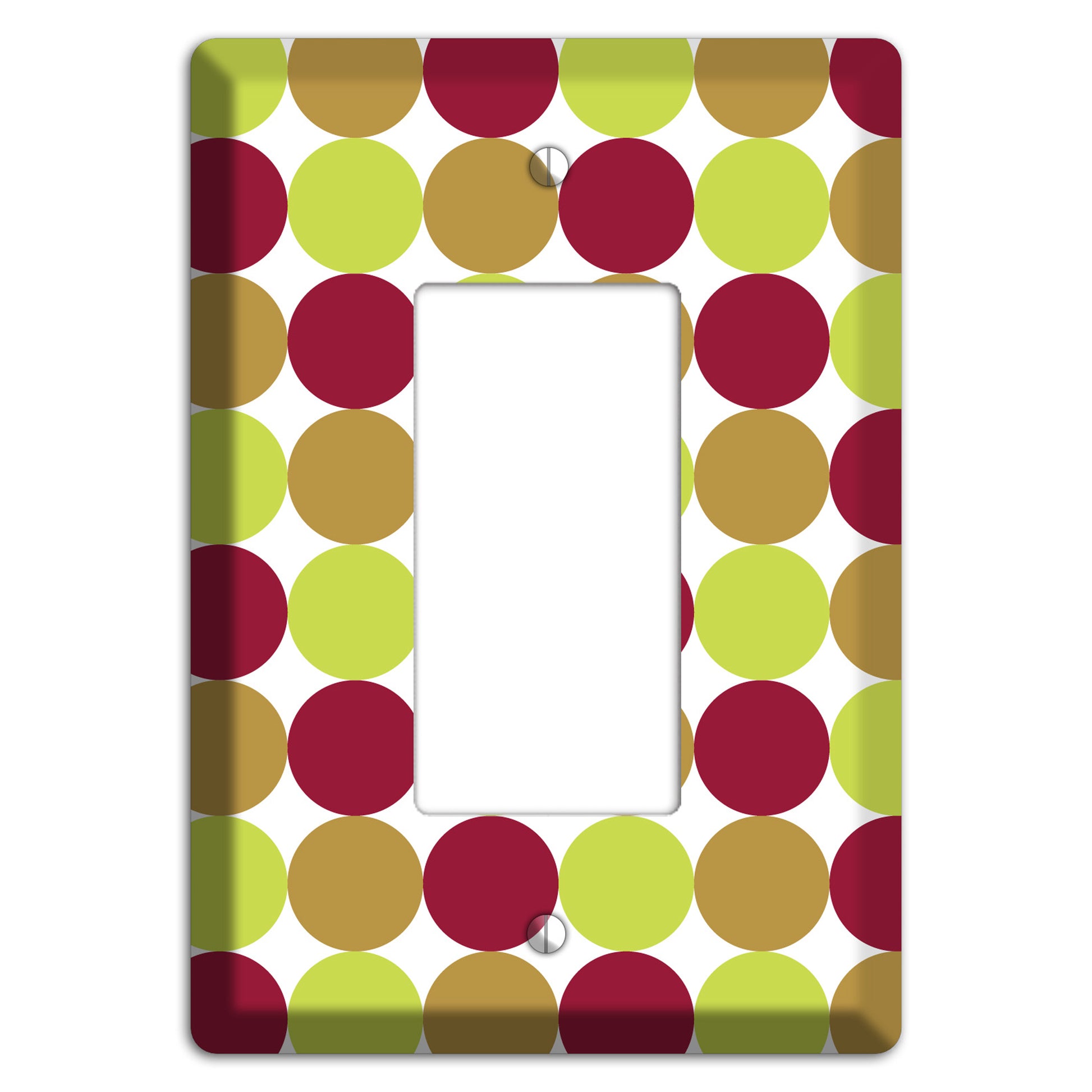 Lime Brown Maroon Tiled Dots Rocker Wallplate