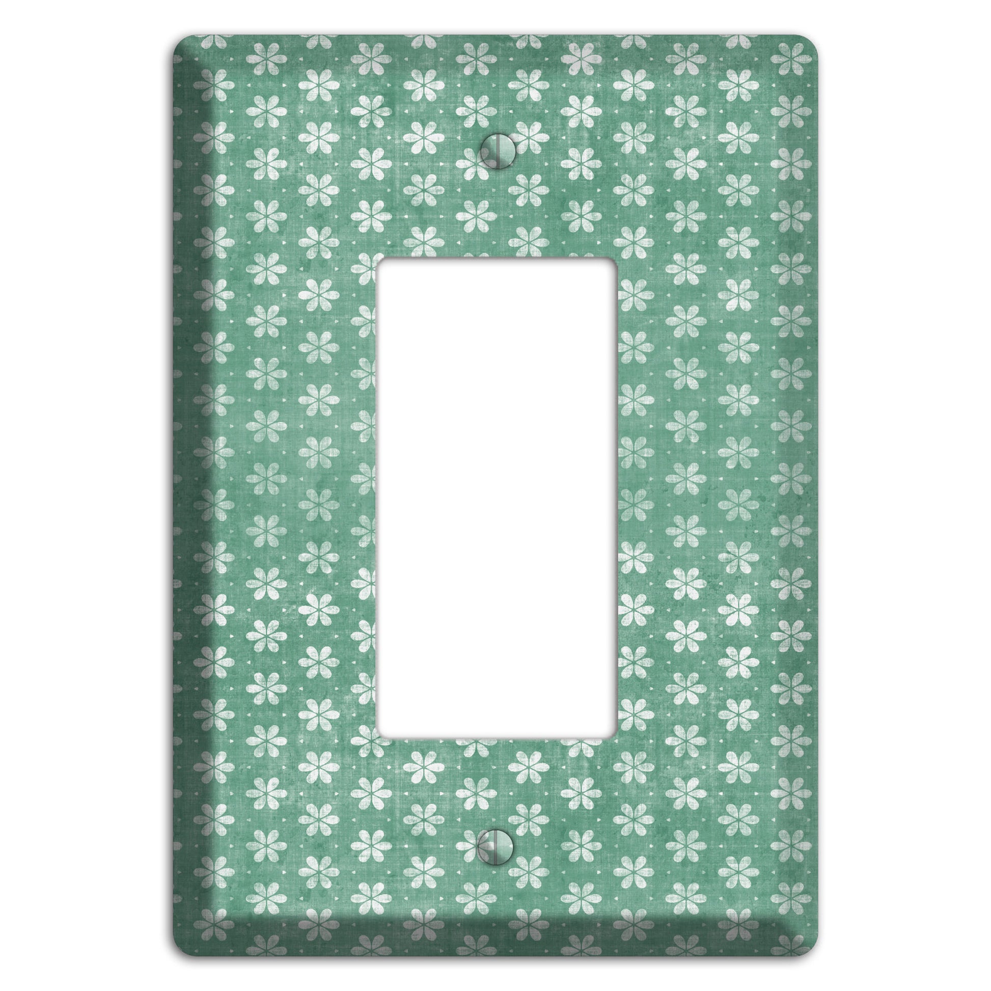 Mustard Grunge Floral Contour Rocker Wallplate