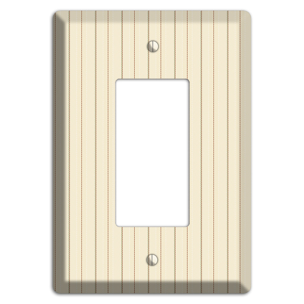 Off White Pinstripe Rocker Wallplate