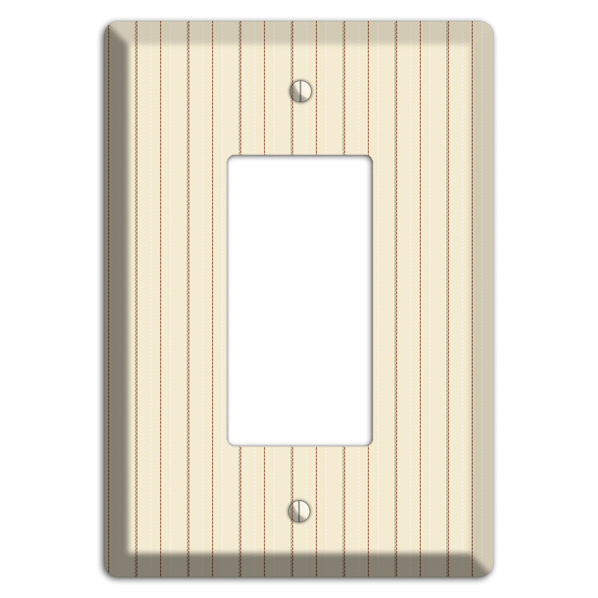 Off White Pinstripe Rocker Wallplate