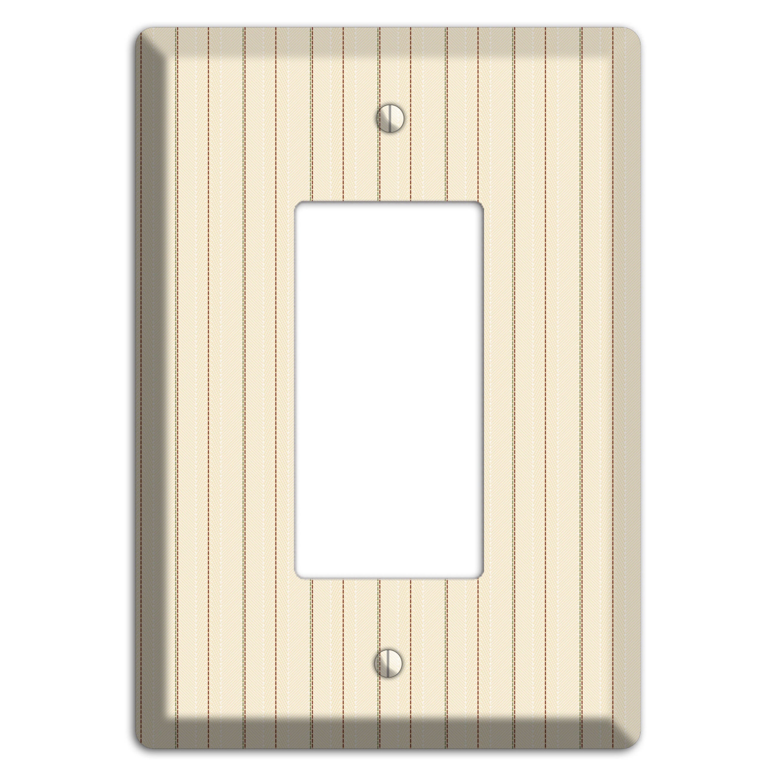 Off White Pinstripe Rocker Wallplate