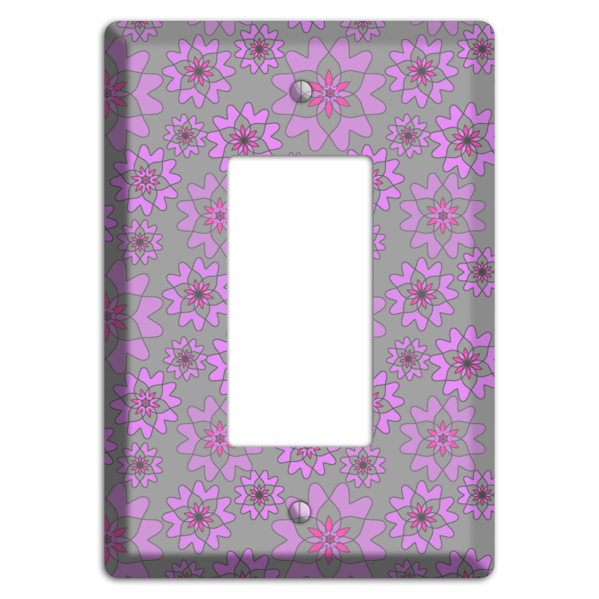 Grey with Purple Retro Suzani Rocker Wallplate