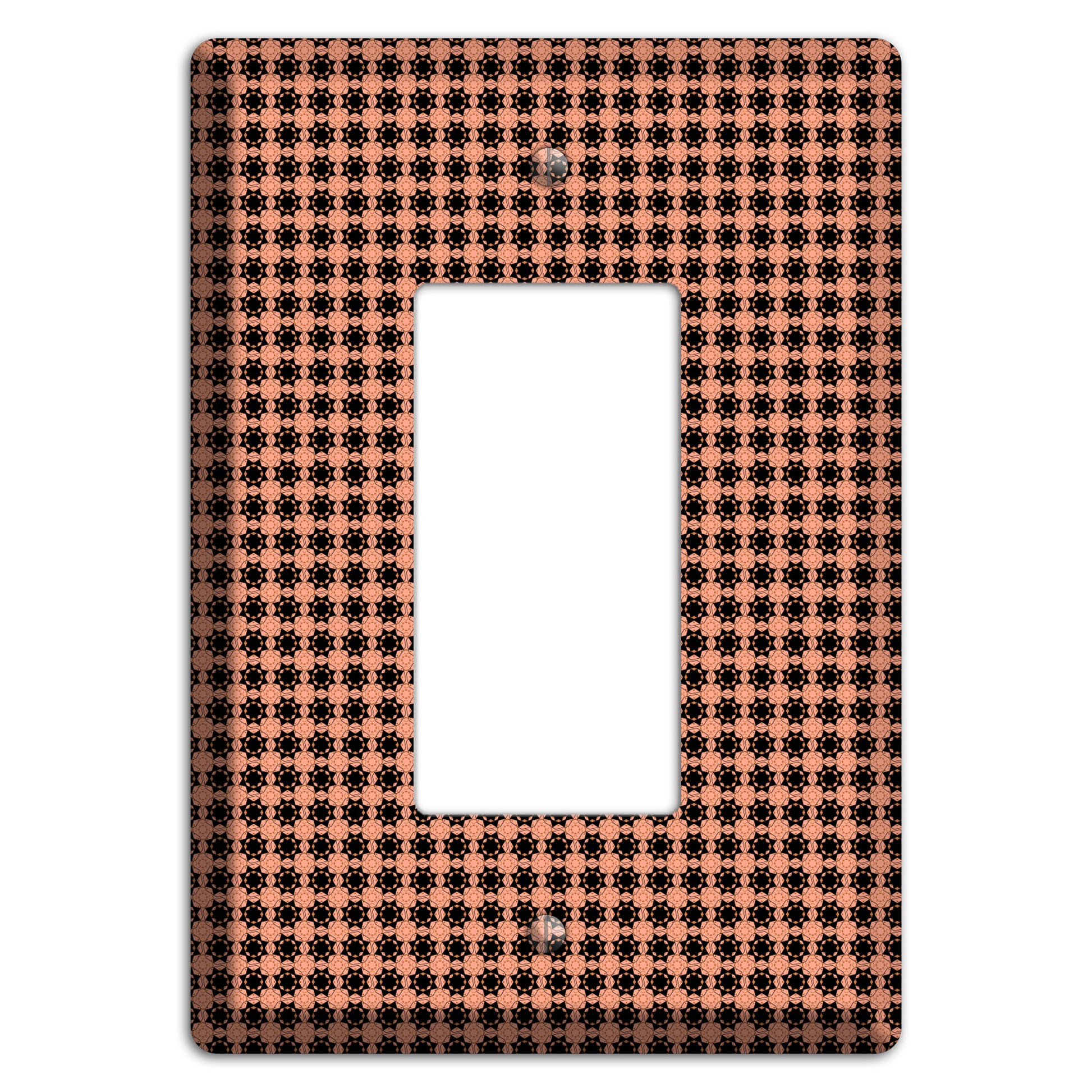 Coral and Black Arabesque Rocker Wallplate