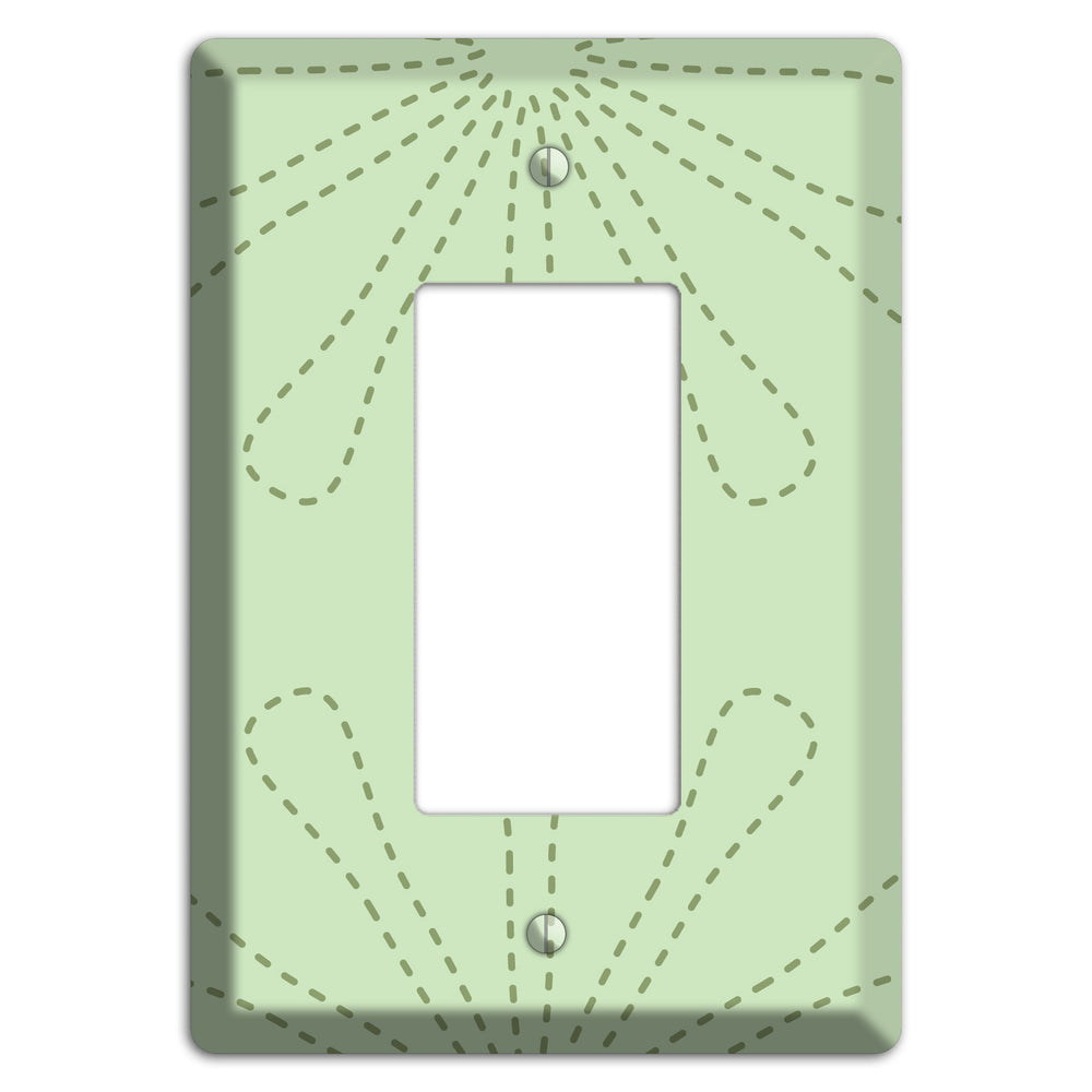 Sage Retro Stipple Floral Contour Rocker Wallplate