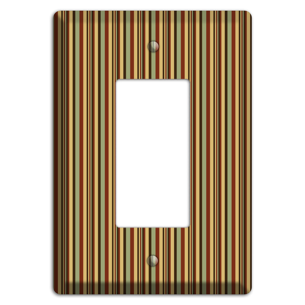 Red and Green Stripes Rocker Wallplate