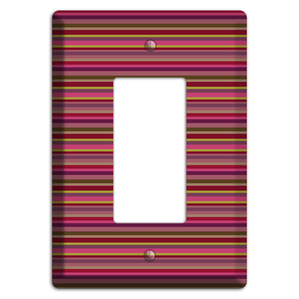 Fuschia Multi Horizontal Stripes Rocker Wallplate