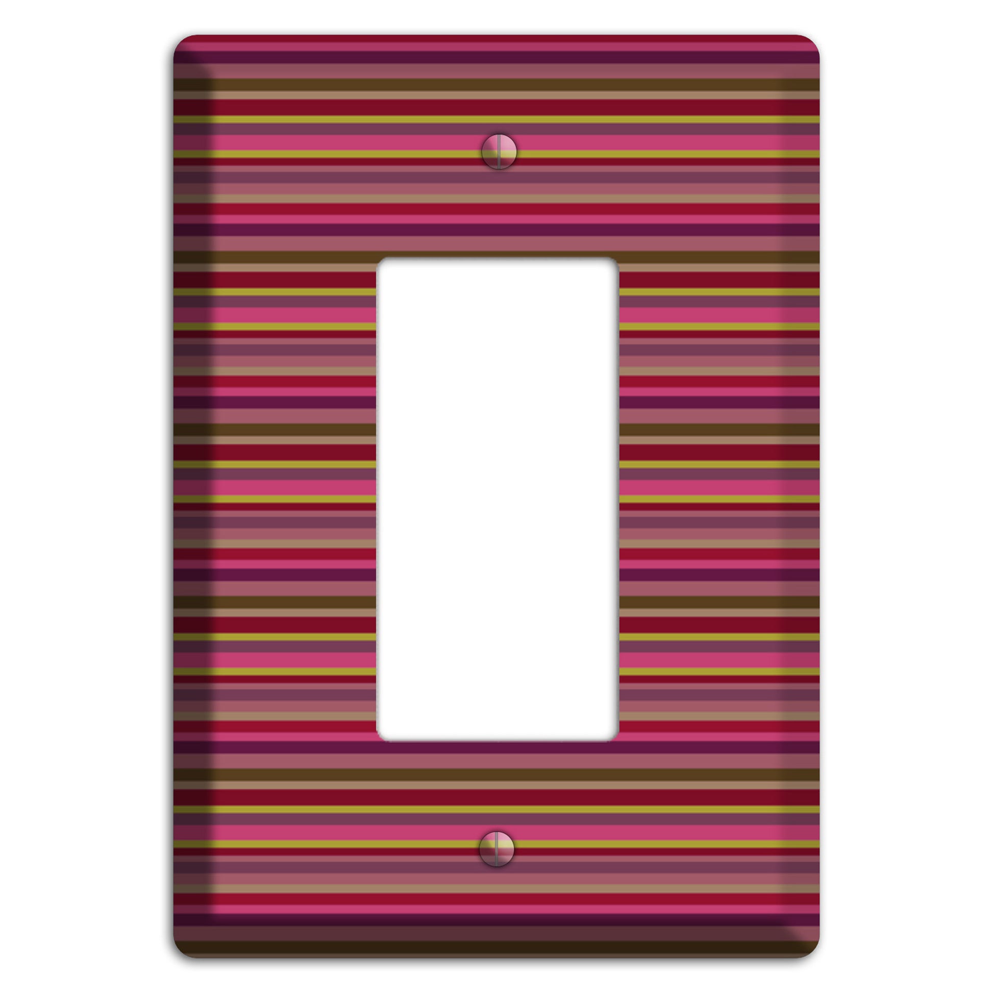 Fuschia Multi Horizontal Stripes Rocker Wallplate