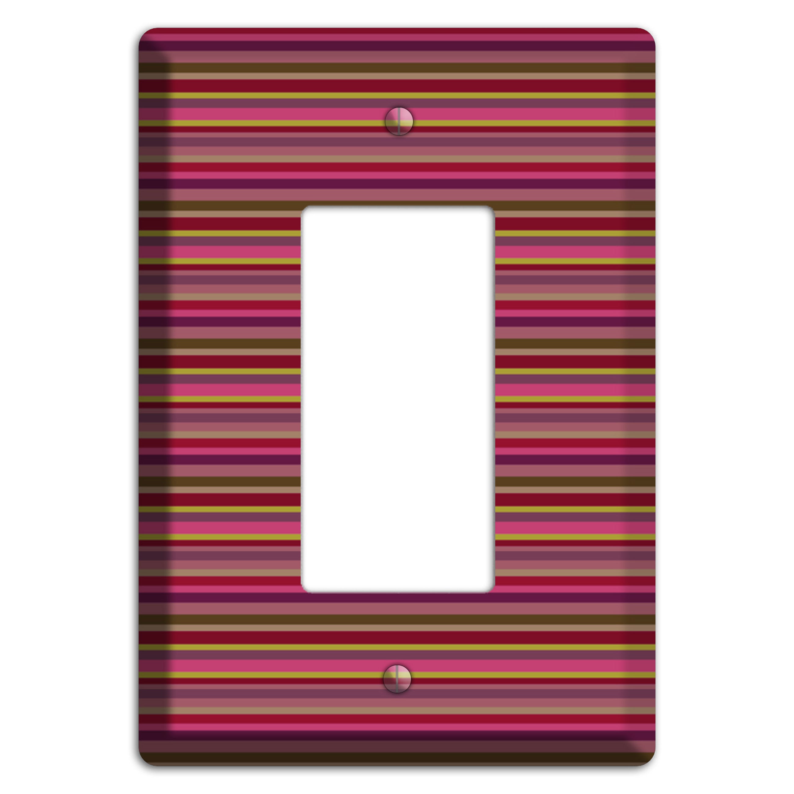 Fuschia Multi Horizontal Stripes Rocker Wallplate