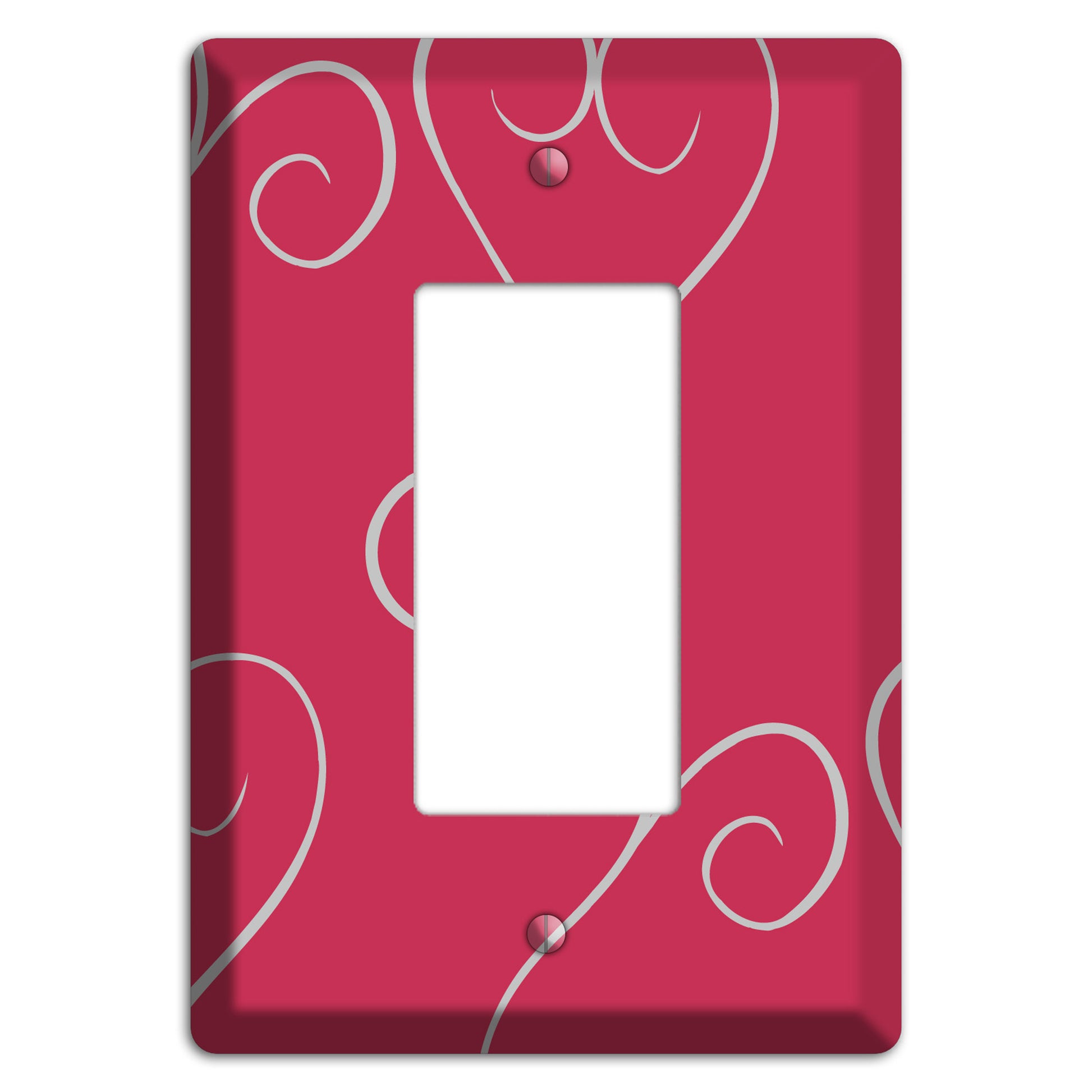 Fuschia Scroll Heart Rocker Wallplate