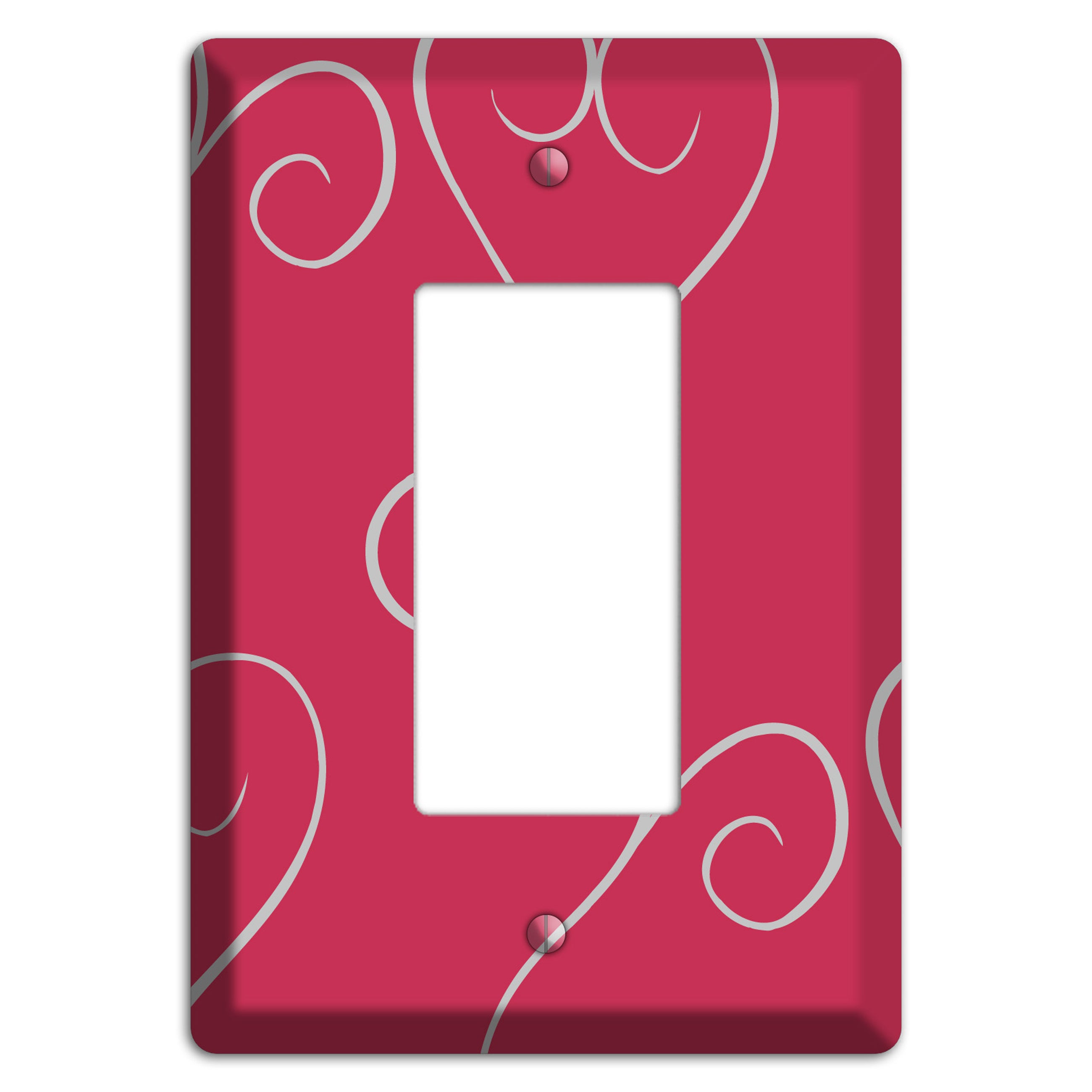 Fuschia Scroll Heart Rocker Wallplate