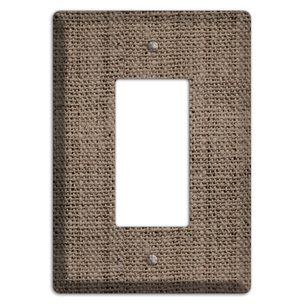 Coffee Burlap Rocker Wallplate