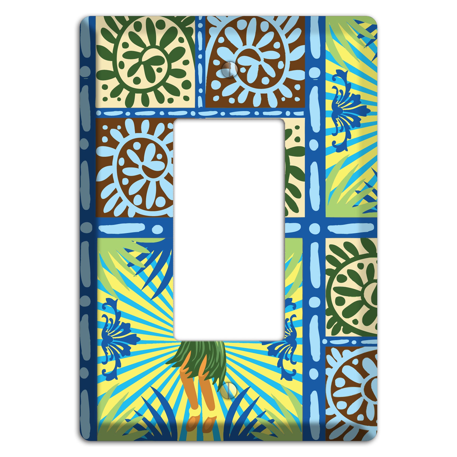Blue and Green Hula Rocker Wallplate