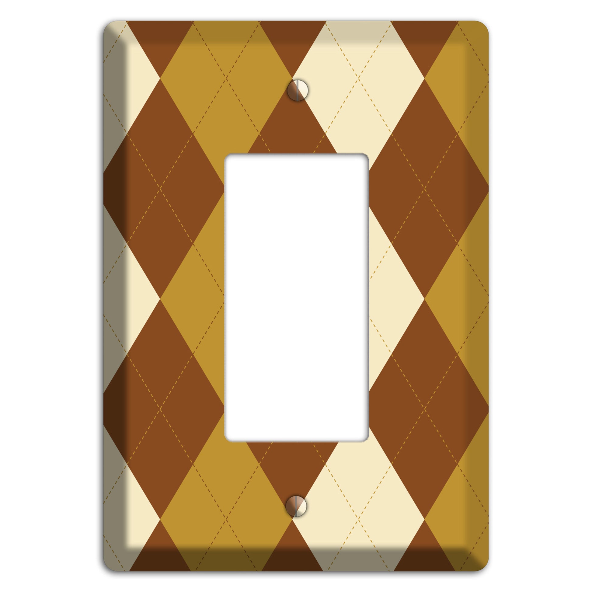Multi Brown Argyle Rocker Wallplate