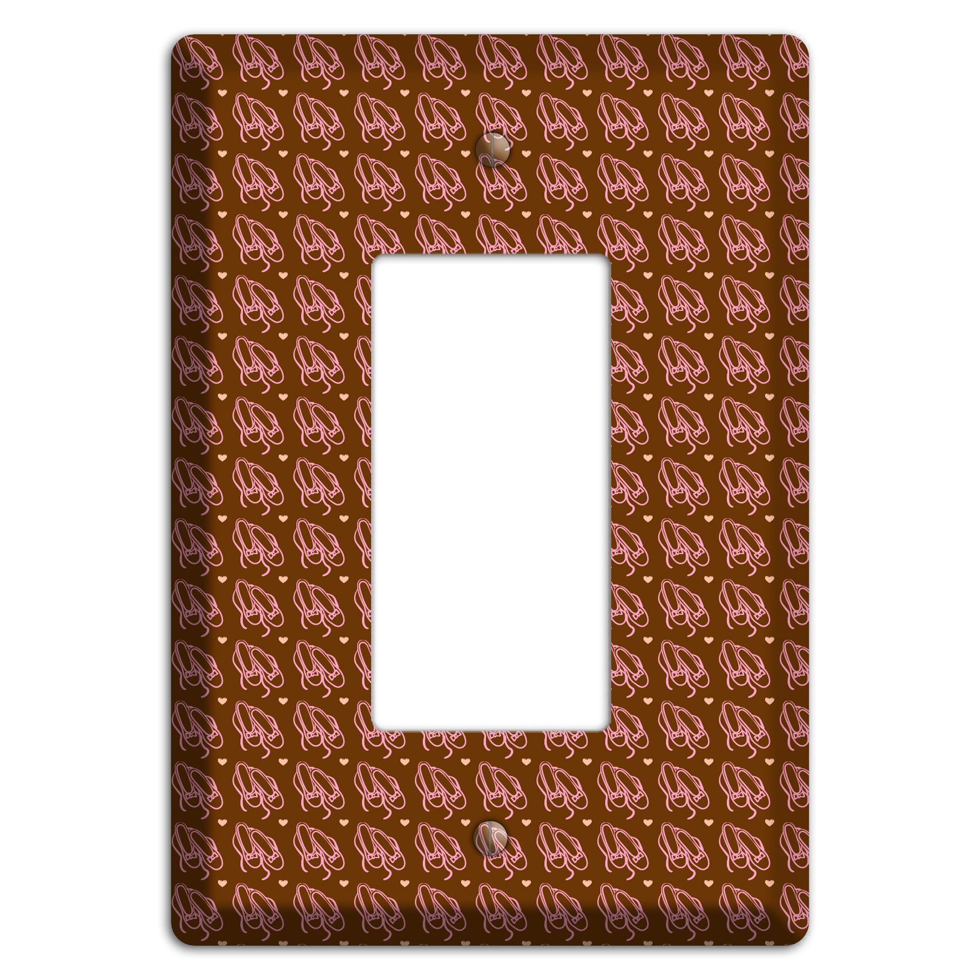 Brown with Pink Ballet Slippers Rocker Wallplate