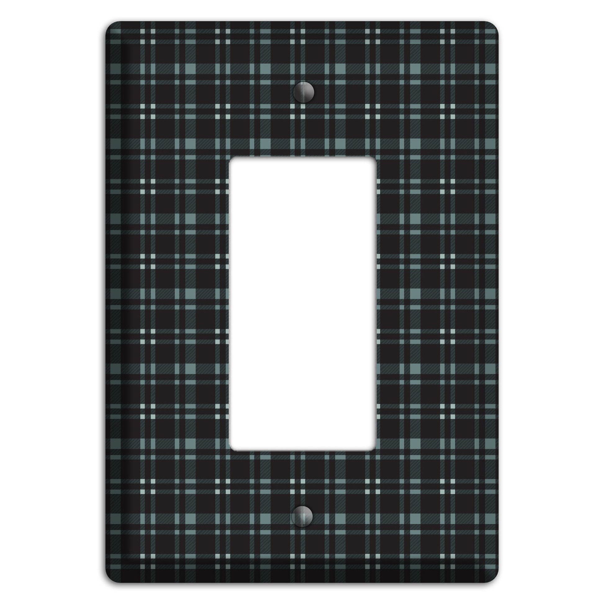 Black Plaid Rocker Wallplate