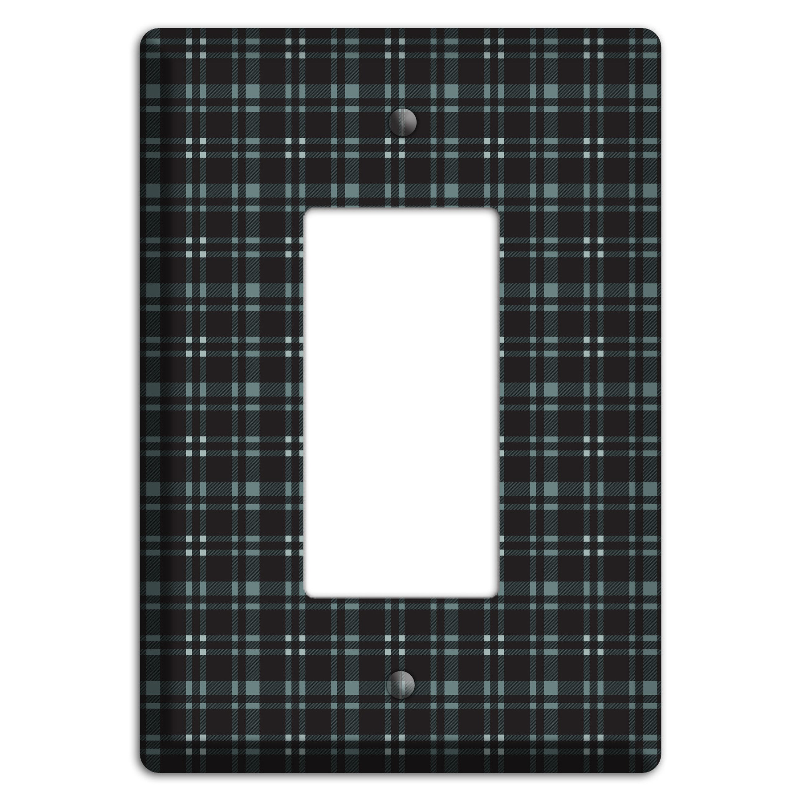 Black Plaid Rocker Wallplate