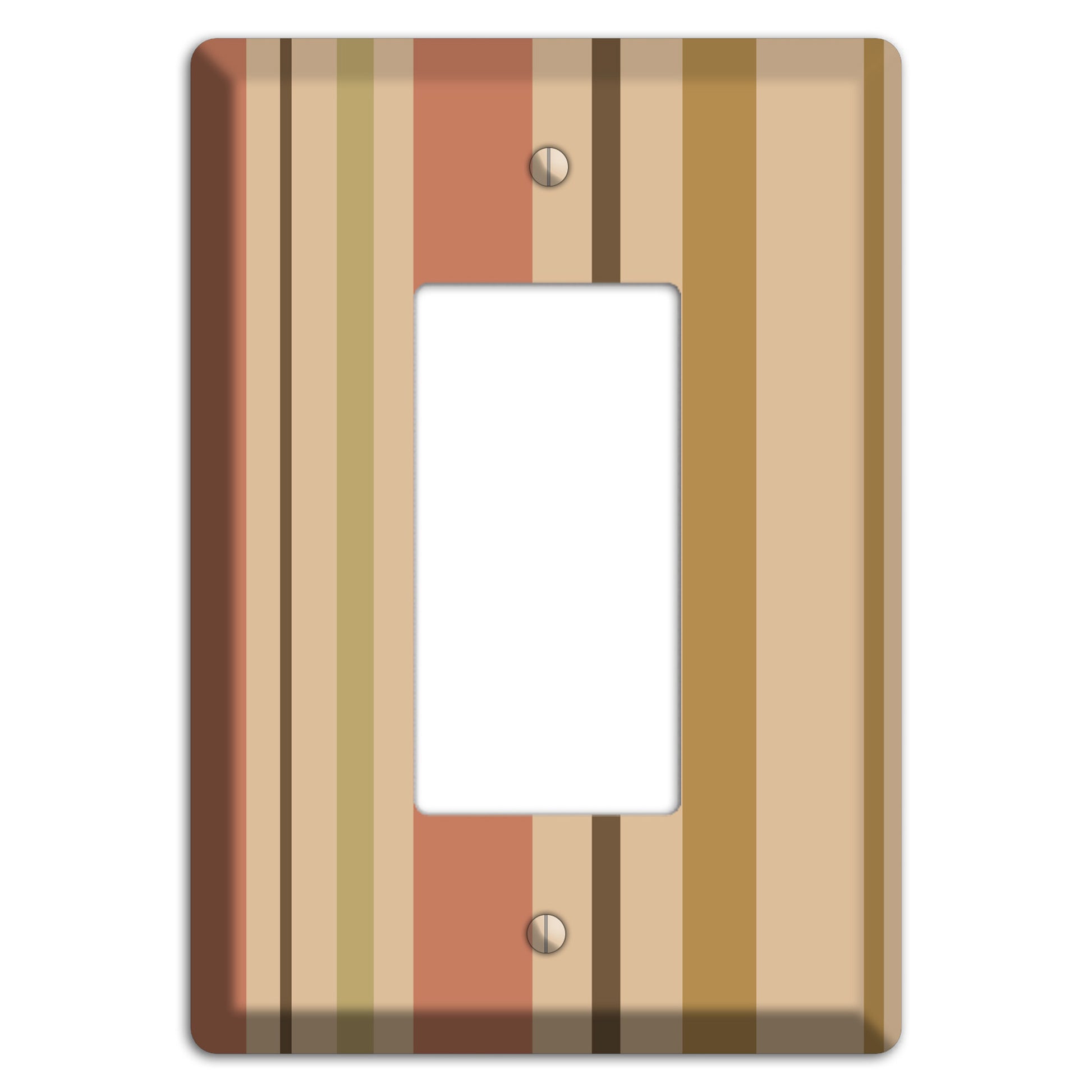 Multi Dusty Pink Vertical Stripes Rocker Wallplate