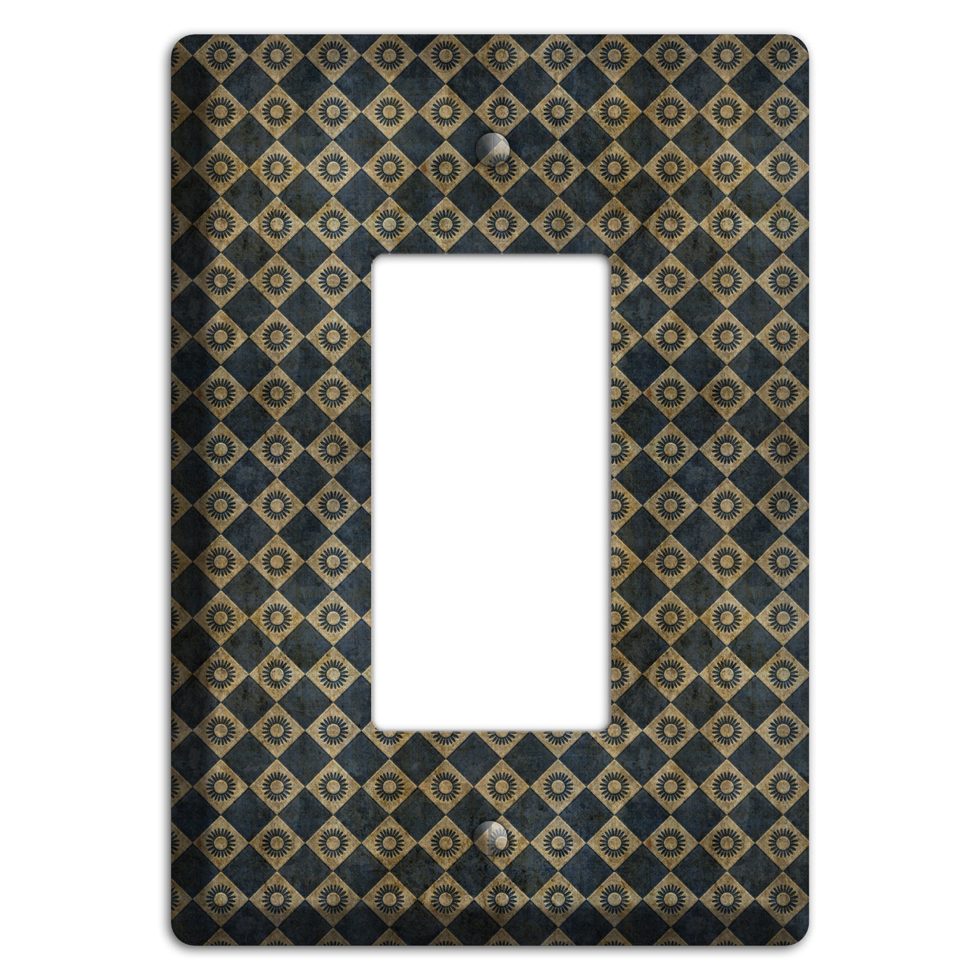 Black and Grey Diamond Circles Rocker Wallplate