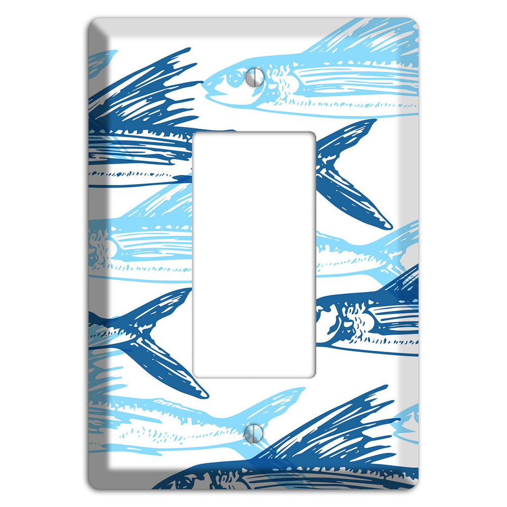 Multi-Blue Fish Rocker Wallplate