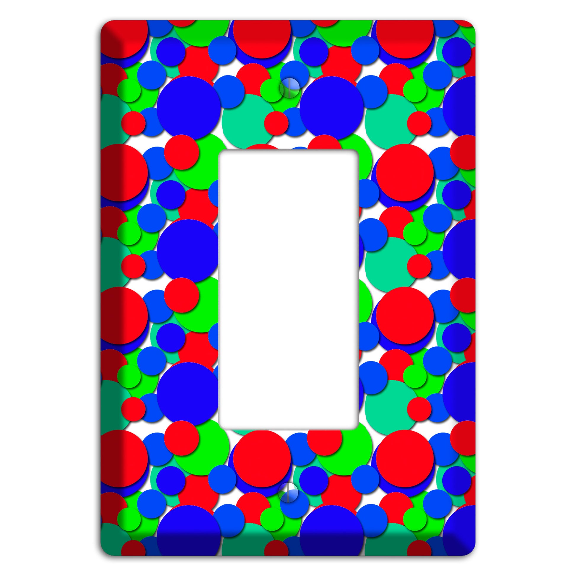 Red Blue Green Bubble Dots Rocker Wallplate
