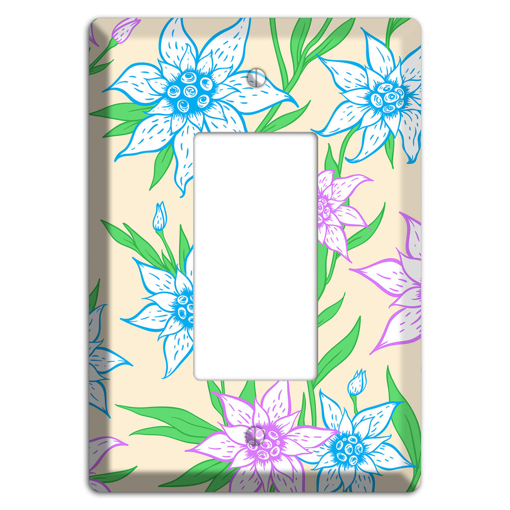 Hand Drawn Flowers Style A Rocker Wallplate