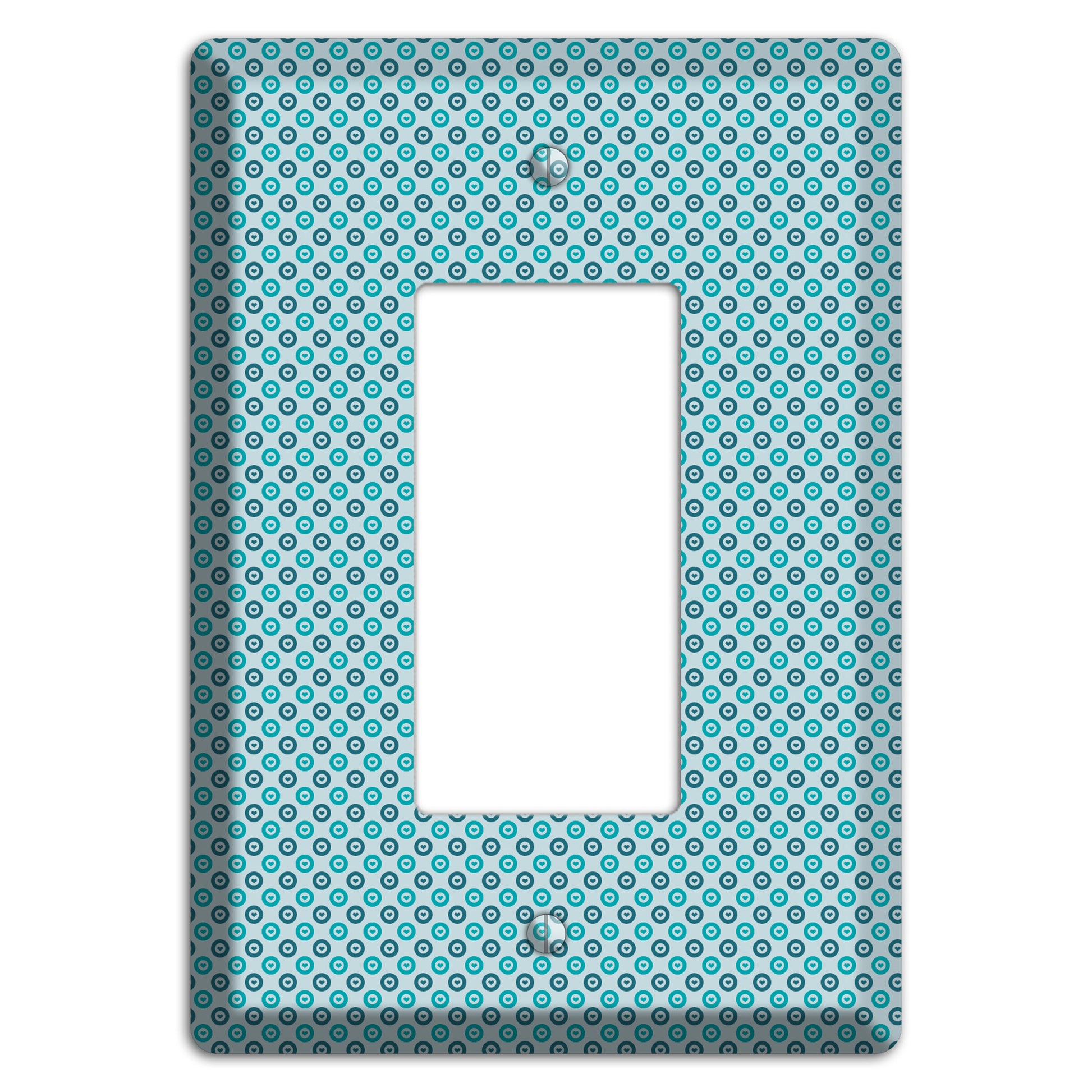 Turquoise and Blue Concentric Dots Rocker Wallplate