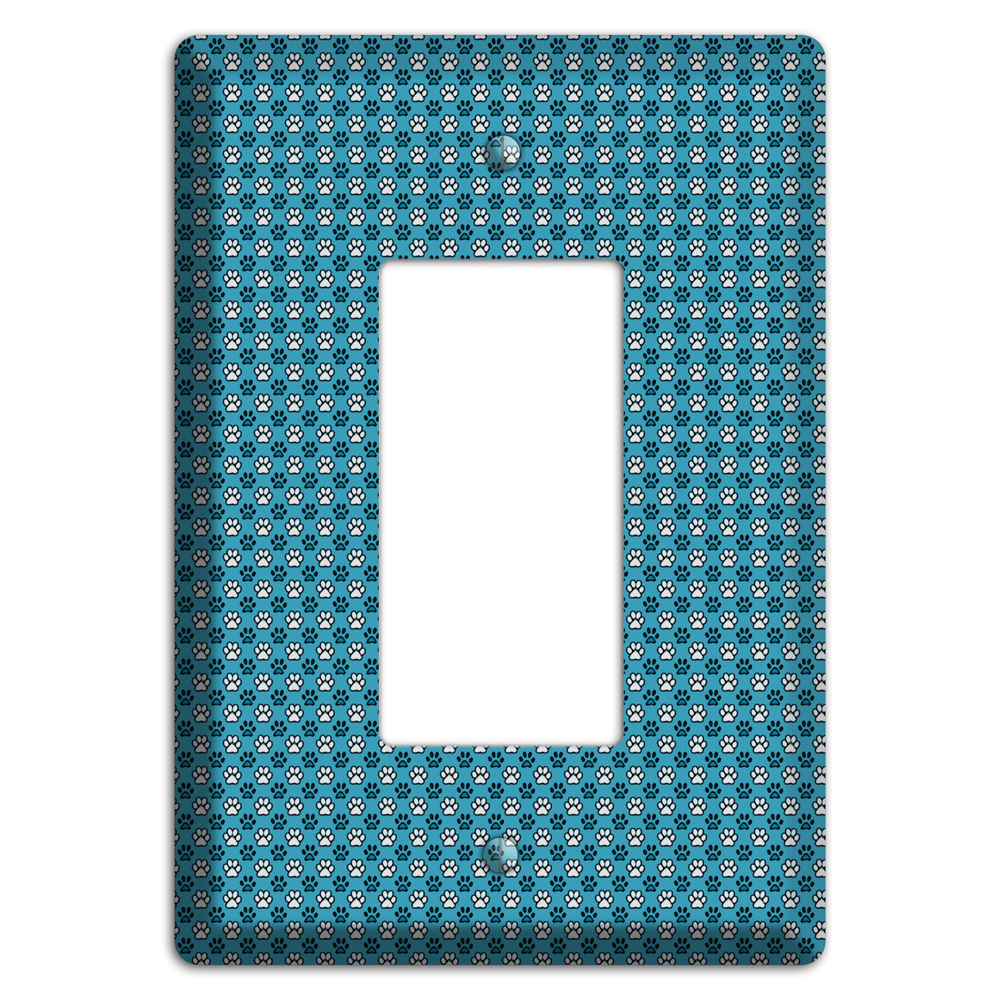Blue Paw Prints Rocker Wallplate