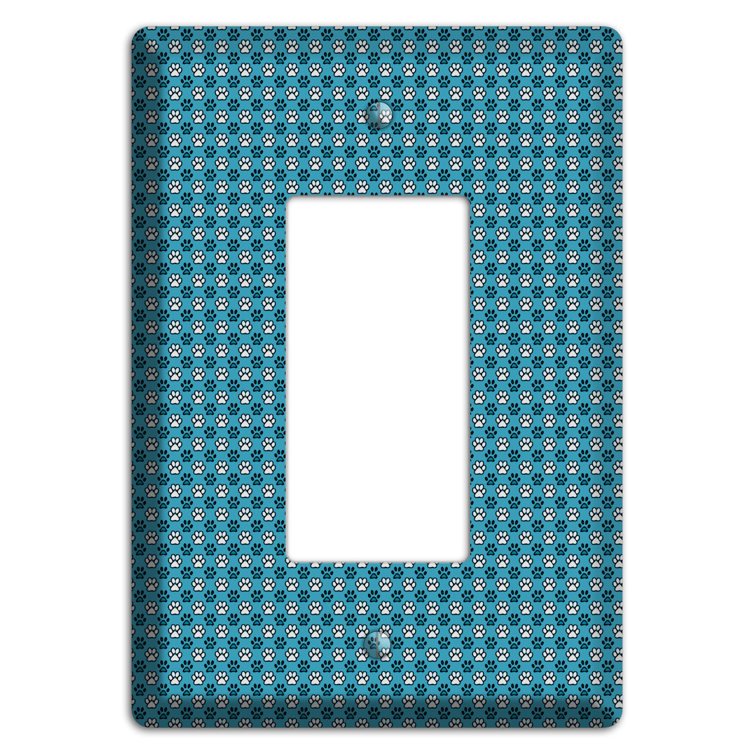 Blue Paw Prints Rocker Wallplate