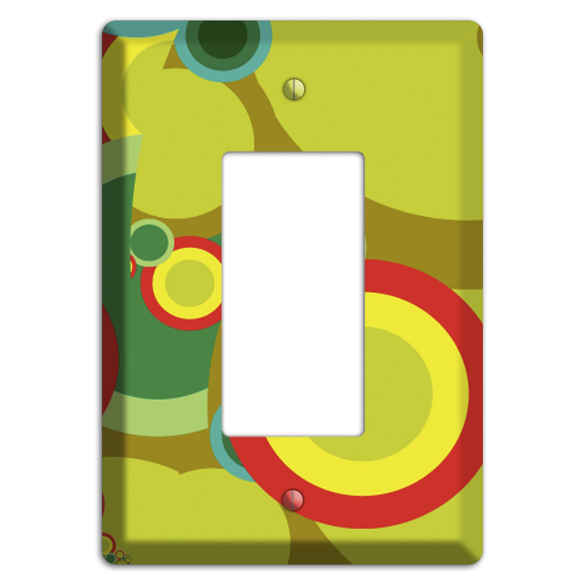 Green and Yellow Abstract Circles Rocker Wallplate