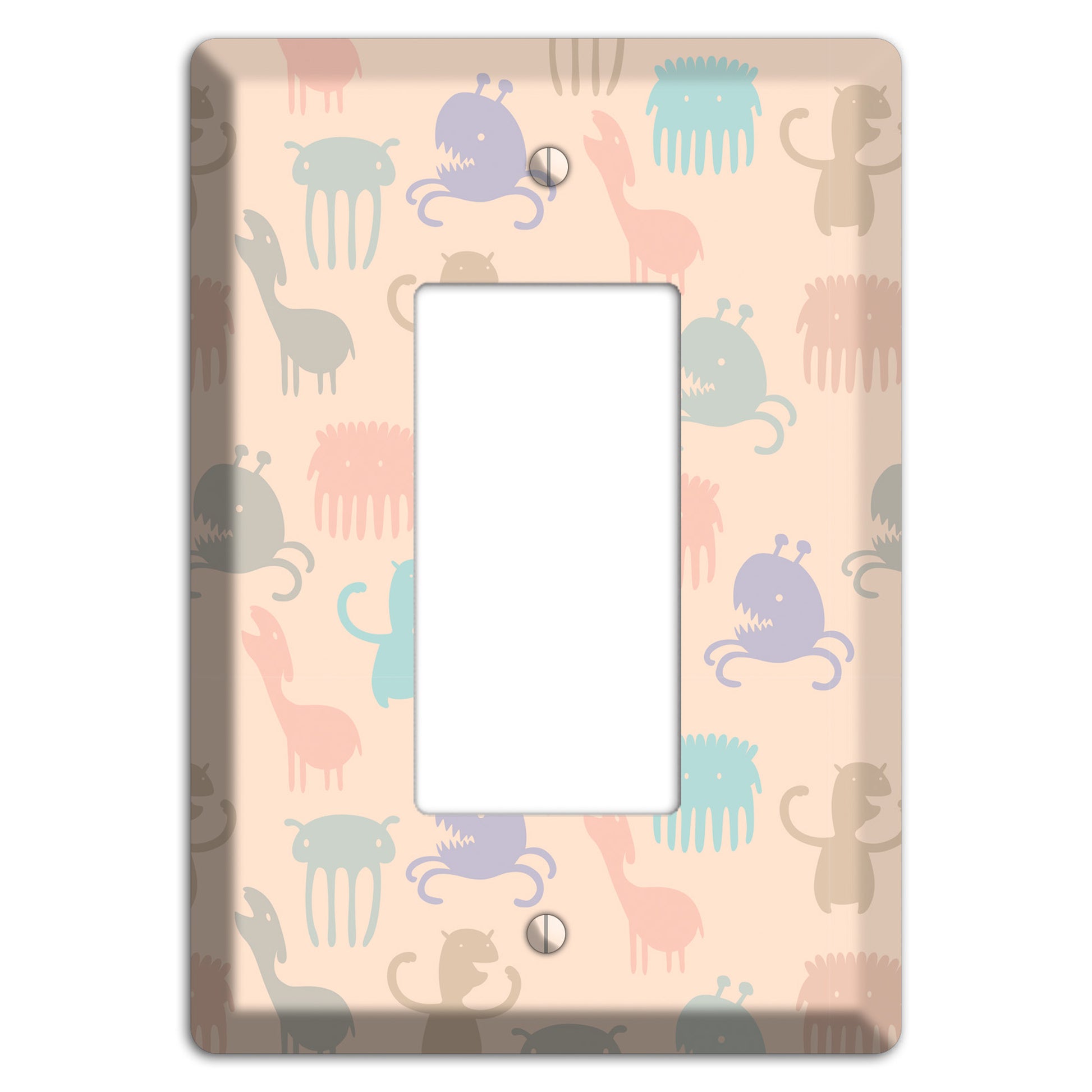 Green Grunge Floral Contour Rocker Wallplate