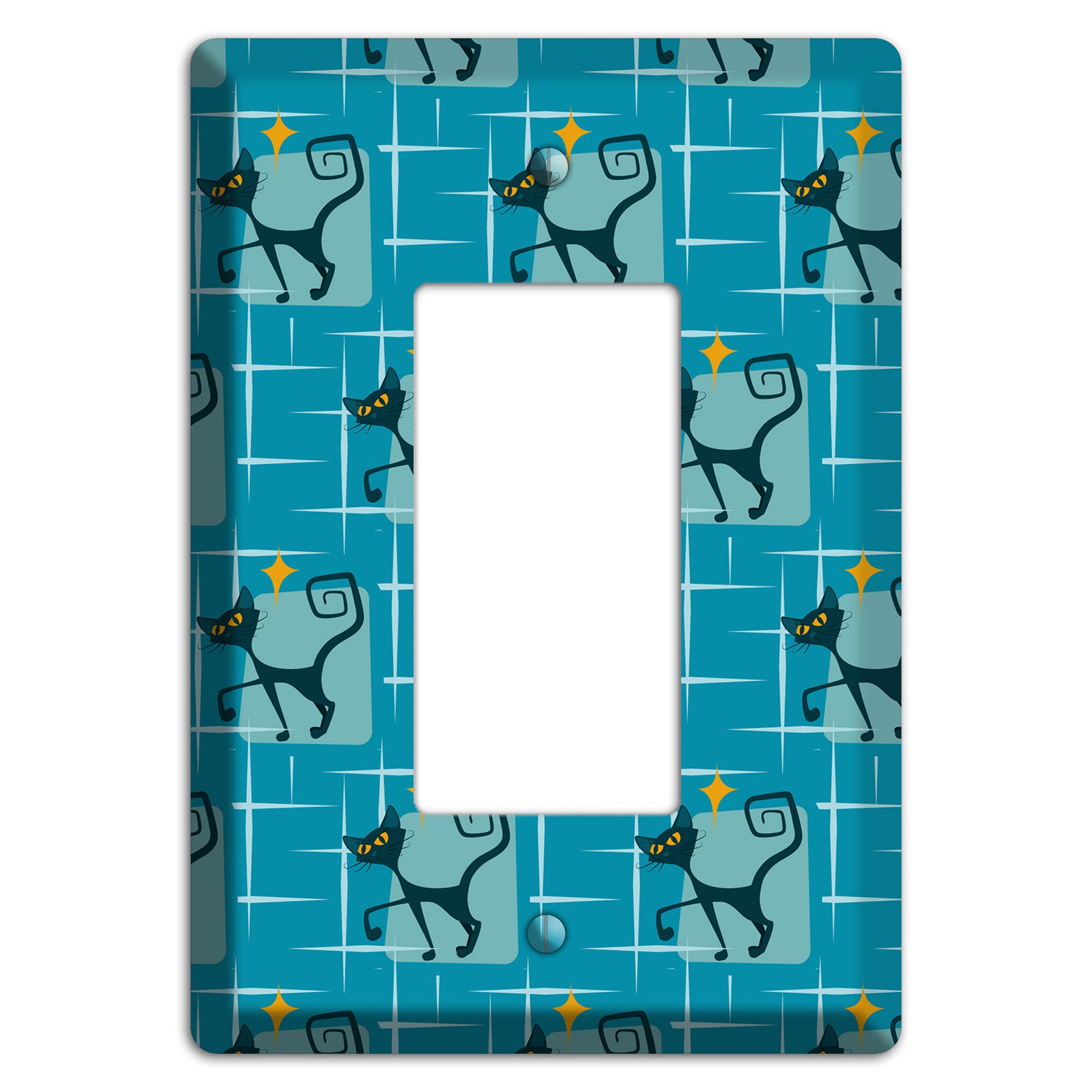 Teal Kitties Rocker Wallplate