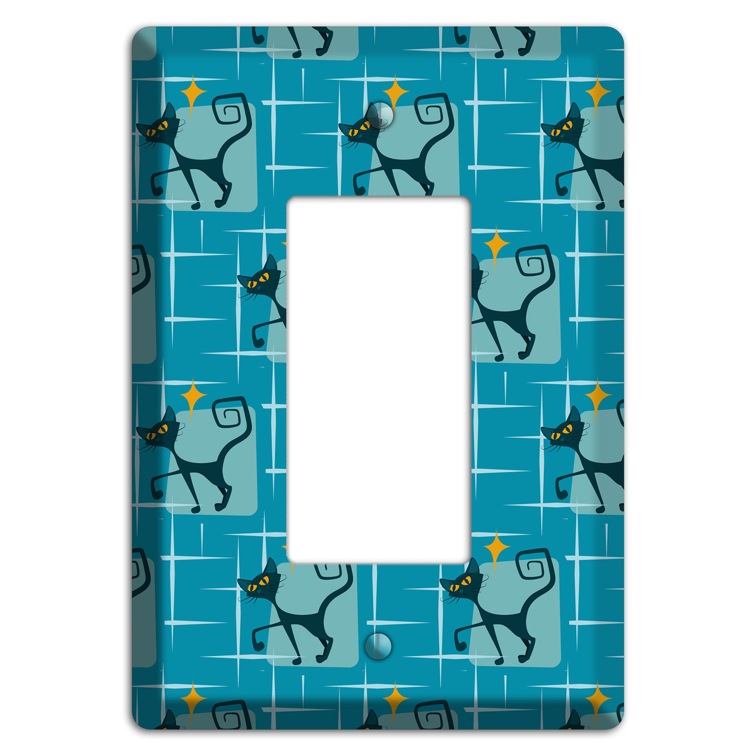 Teal Kitties Rocker Wallplate