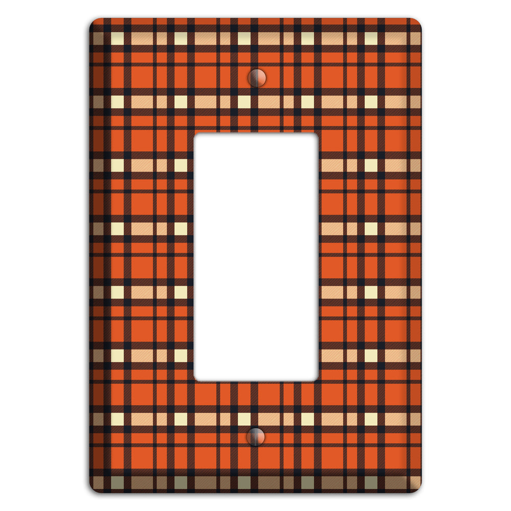 Orange Plaid Rocker Wallplate