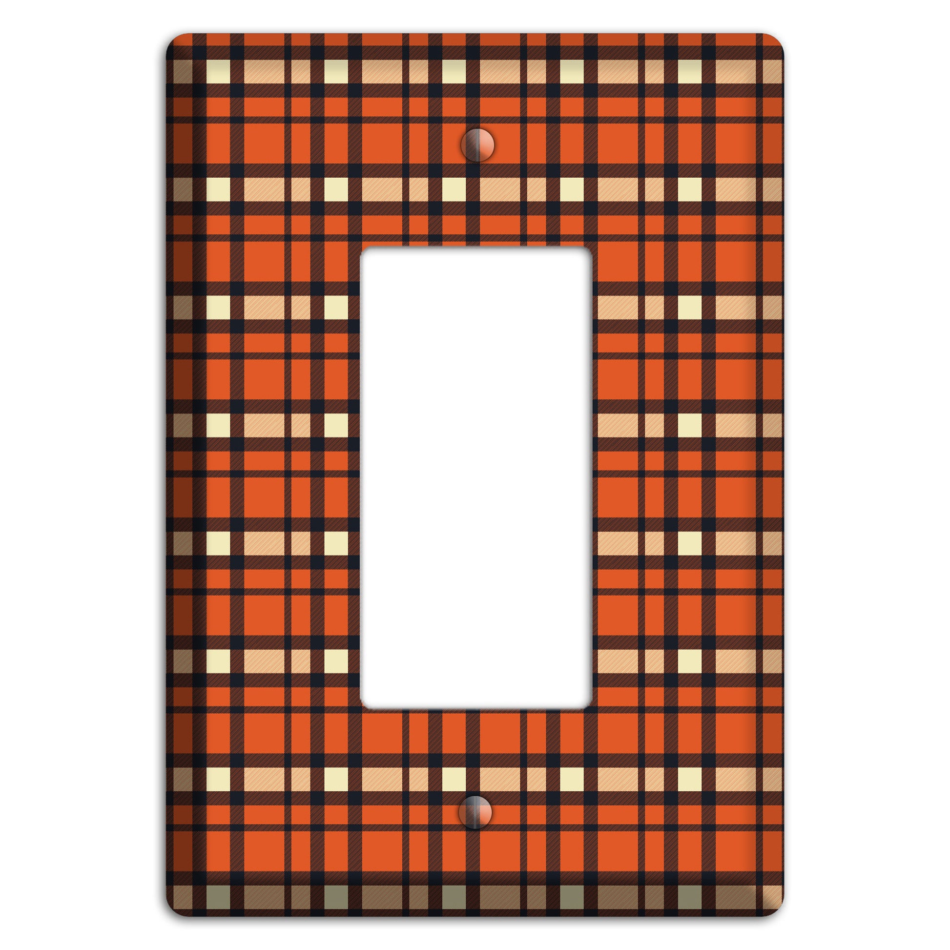 Orange Plaid Rocker Wallplate